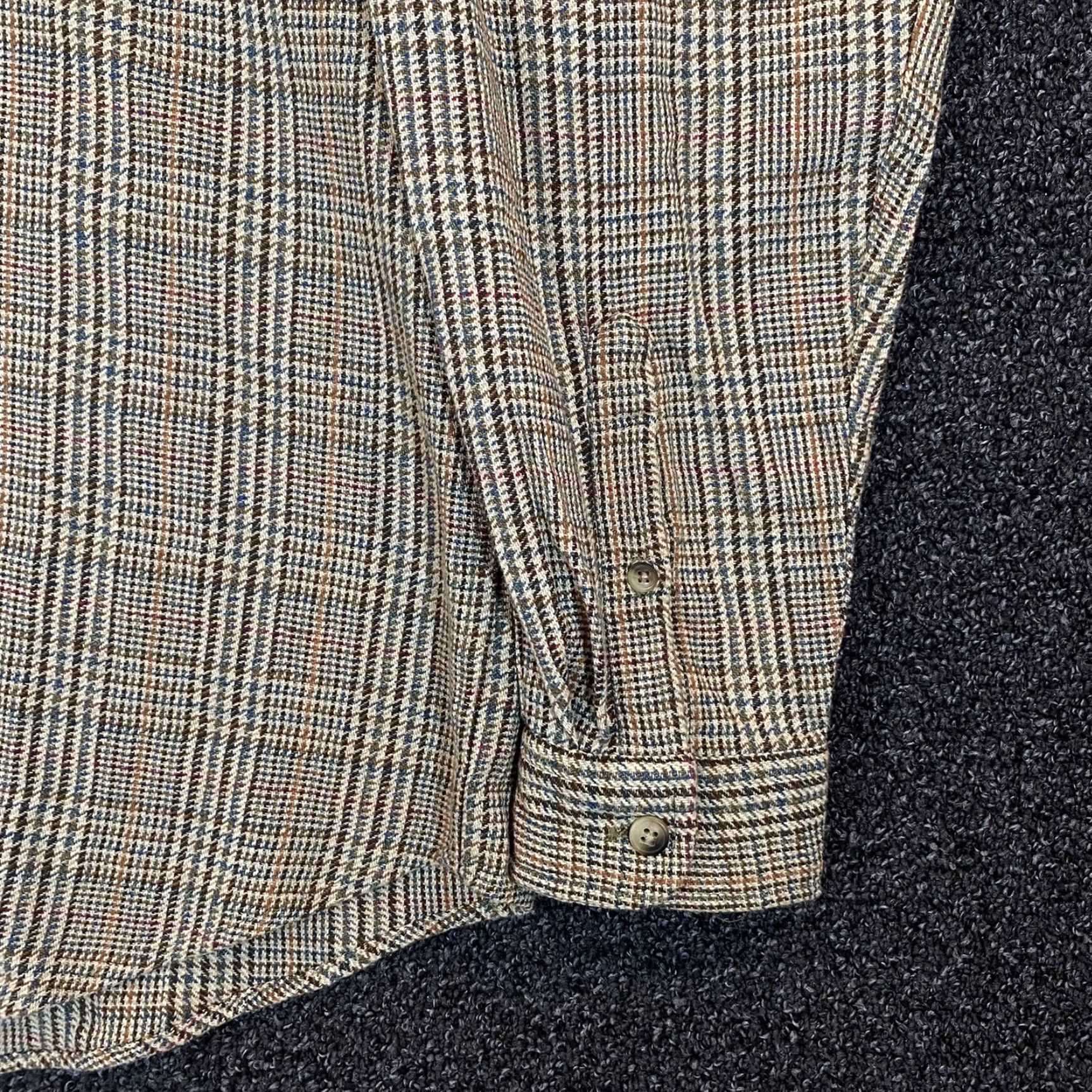 Nautica VINTAGE Nautica Shirt Mens Large Brown Check Long Sleeve Button Down Shirt - 90s, Regular Fit, Cotton, Collared, Button-Up, Classic 3-4 Season Size 42R - 5 Thumbnail
