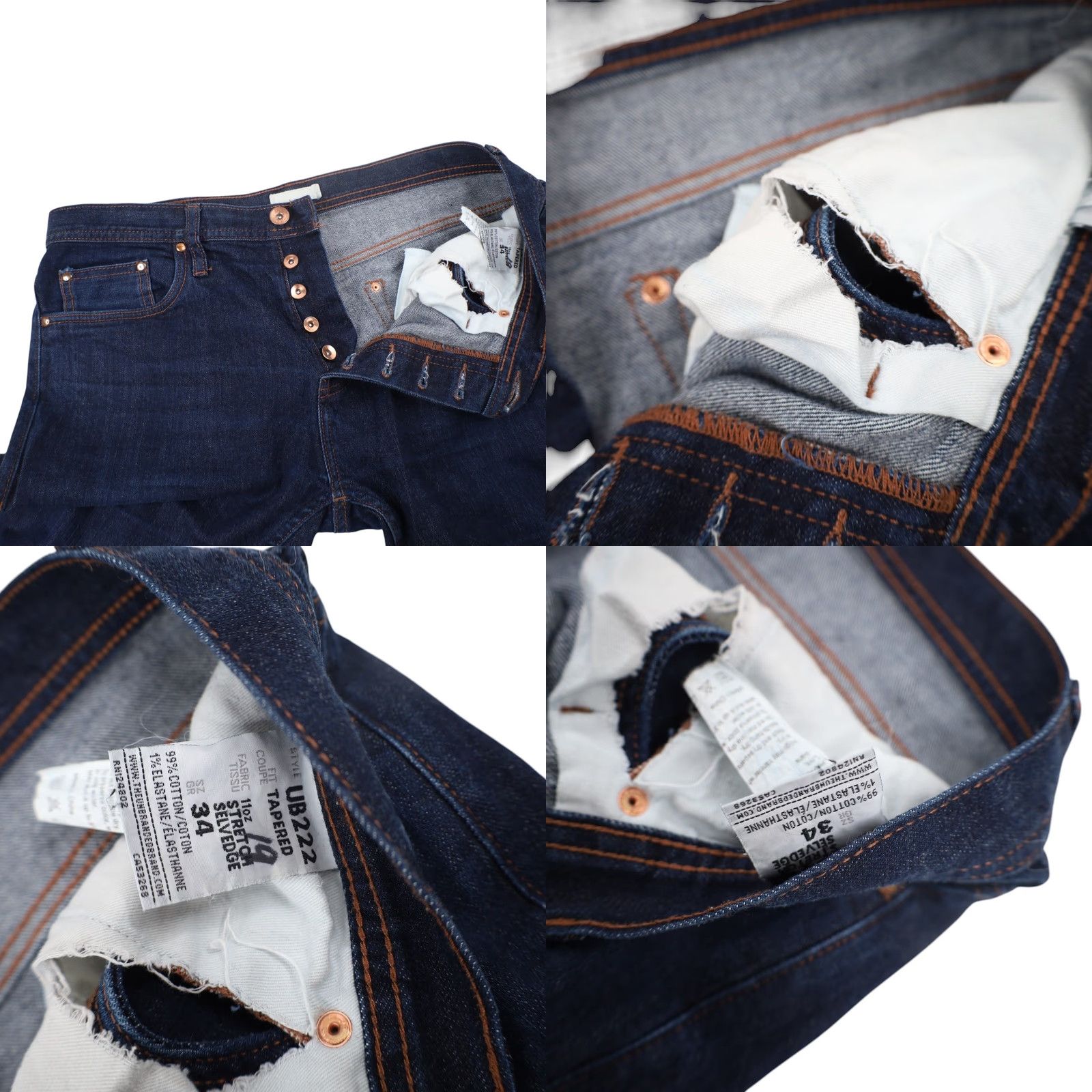The Unbranded Brand VINTAGE The Unbranded Brand Mens Denim Jeans Blue 34x31 Selvedge Straight Regular Inseam 31 Mens Blue Jeans Size US 34 / EU 50 - 8 Thumbnail