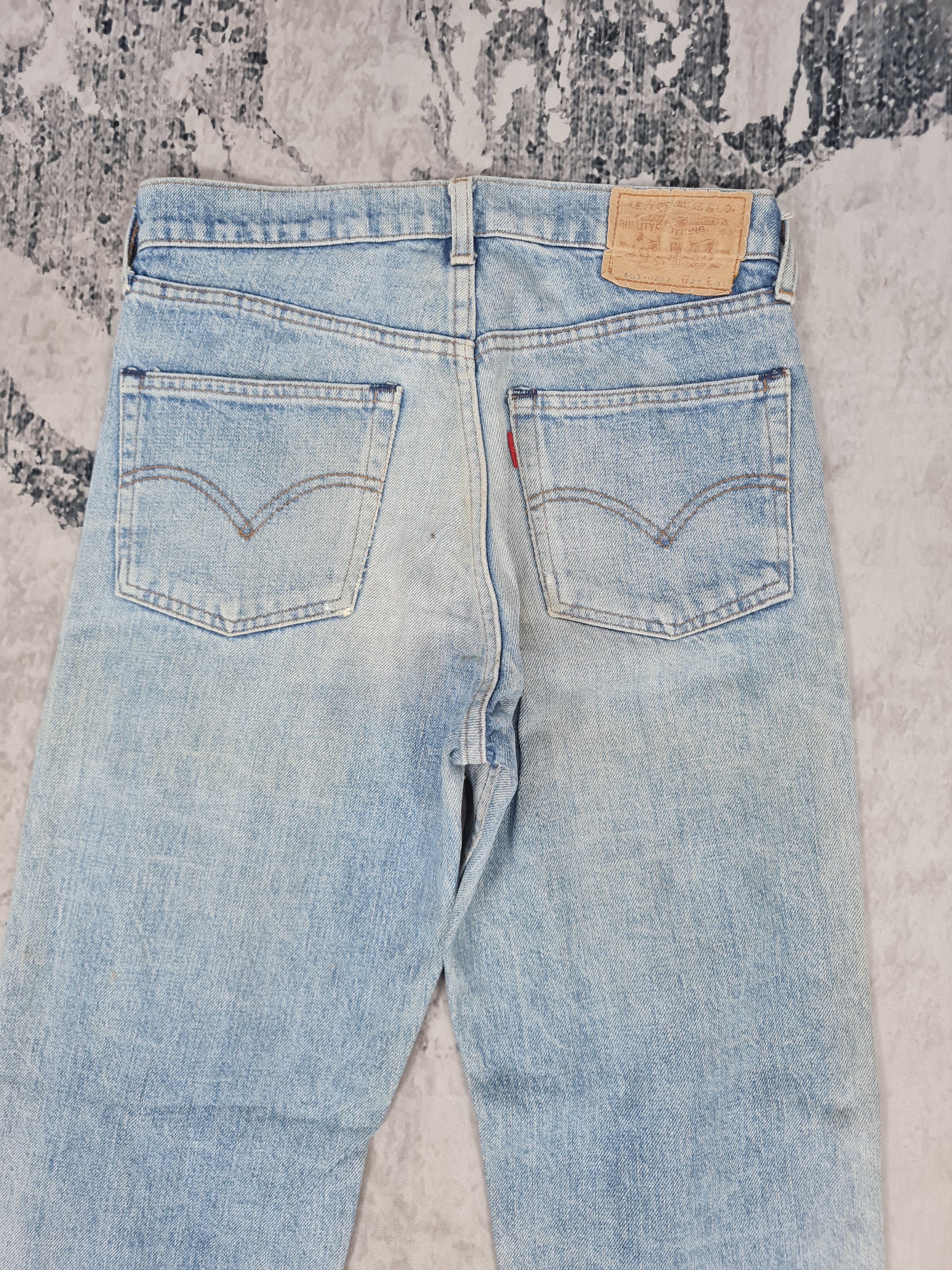 Levi's Vintage Clothing Vtg LEVIS 603 Slim Cut Light Blue Jeans L0368 Size 29X28 Size US 33 - 9 Thumbnail