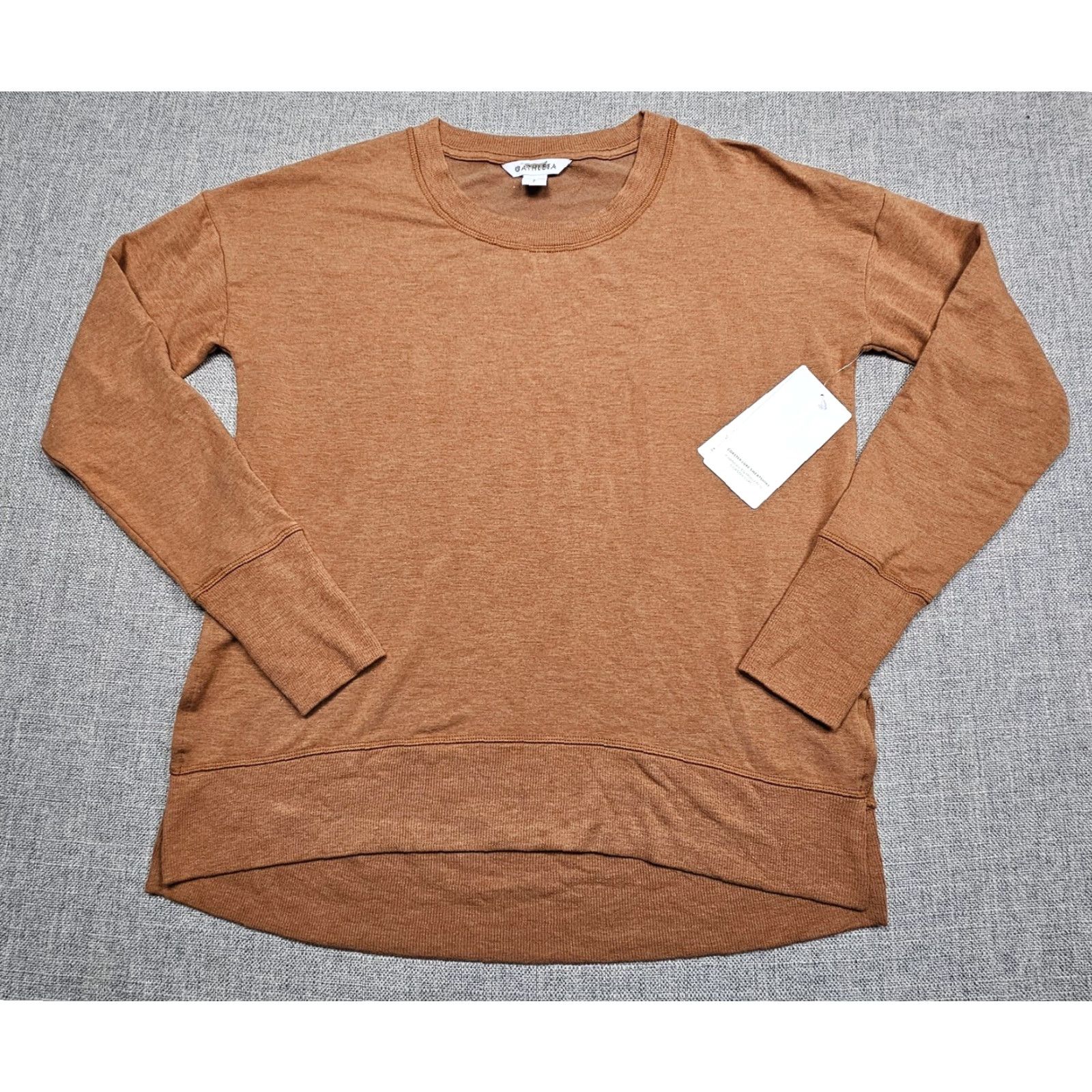 Athleta Athleta Sweatshirt Womens Small Petite Brown Coaster Luxe Thumbholes S858-0031 Size S / US 4 / IT 40 - 2 Thumbnail