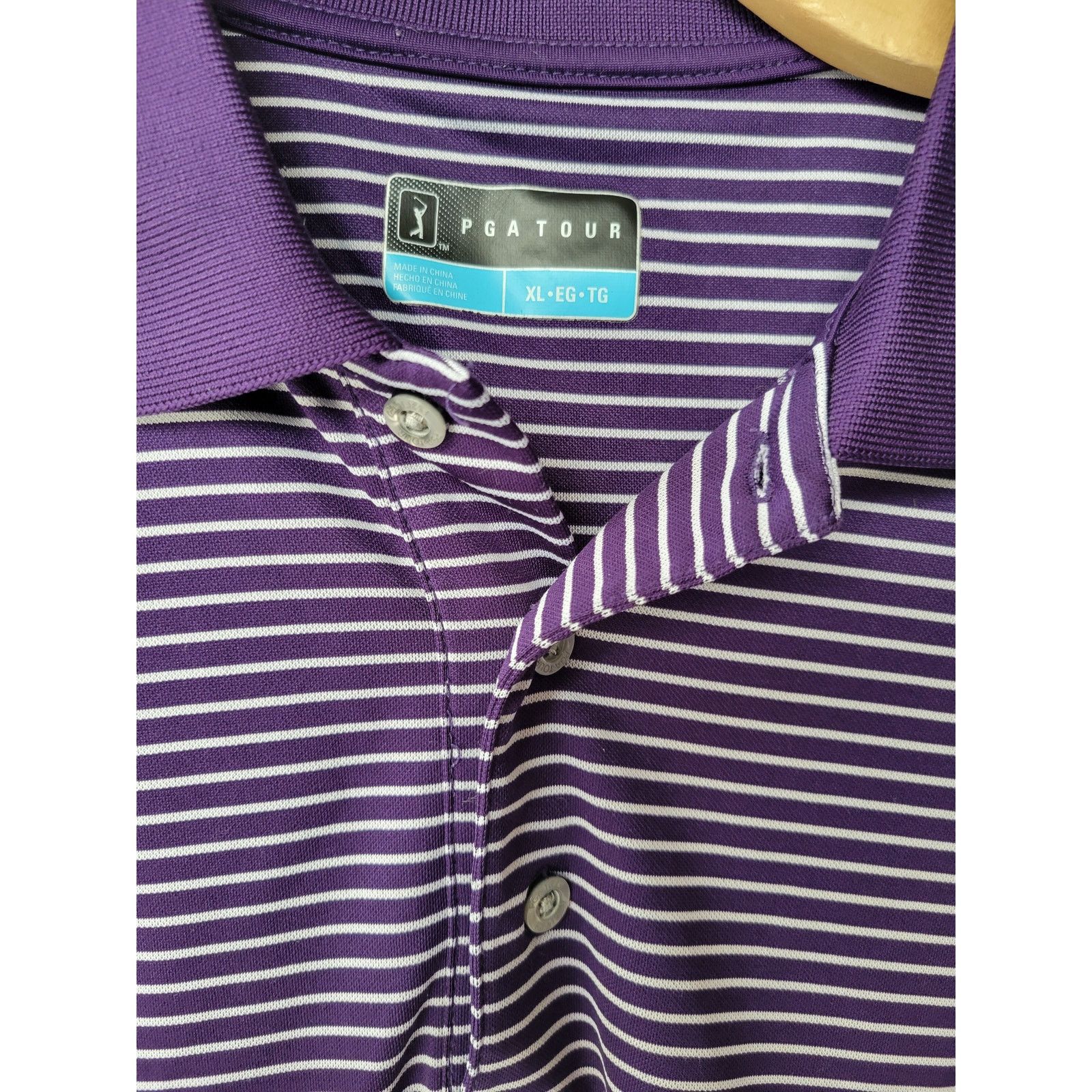 PGA Tour PGA TOUR XL Striped Golf Polo Shirt Classic Fit Performance Size US XL / EU 56 / 4 - 7 Thumbnail