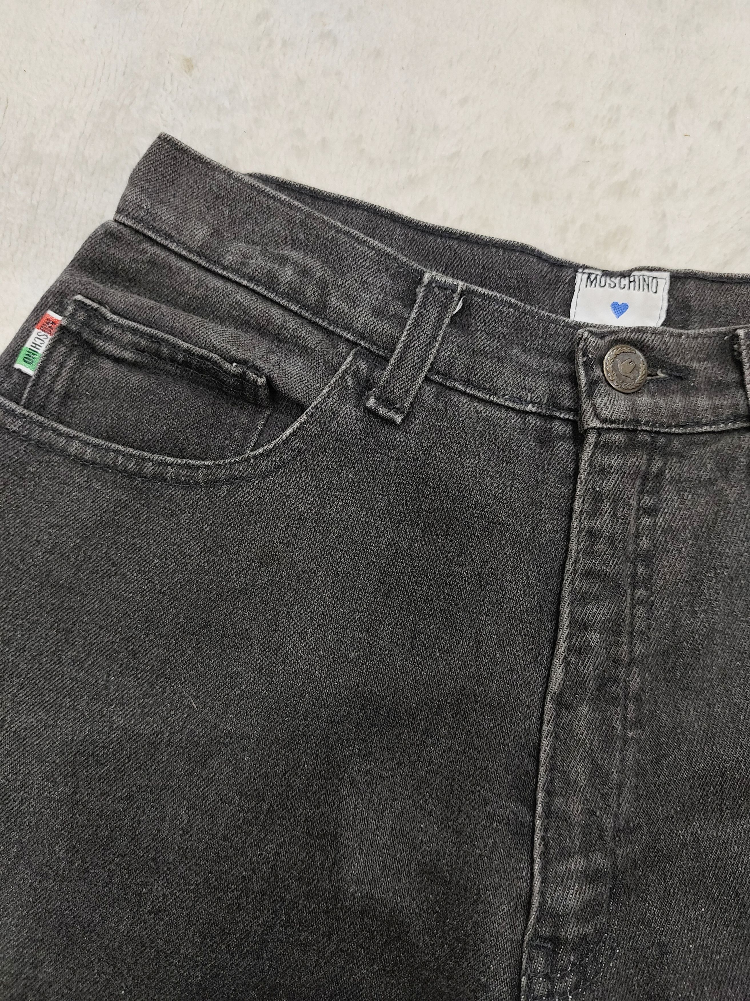Moschino 90s Moschino- Peace Logo Y2K Archive High Waist Washed Jeans Size 29" - 6 Thumbnail