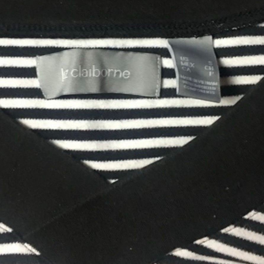 Liz Claiborne Liz Claiborne Women’s Size Small Black White Striped 3/4 Sle Size S / US 4 / IT 40 - 5 Thumbnail