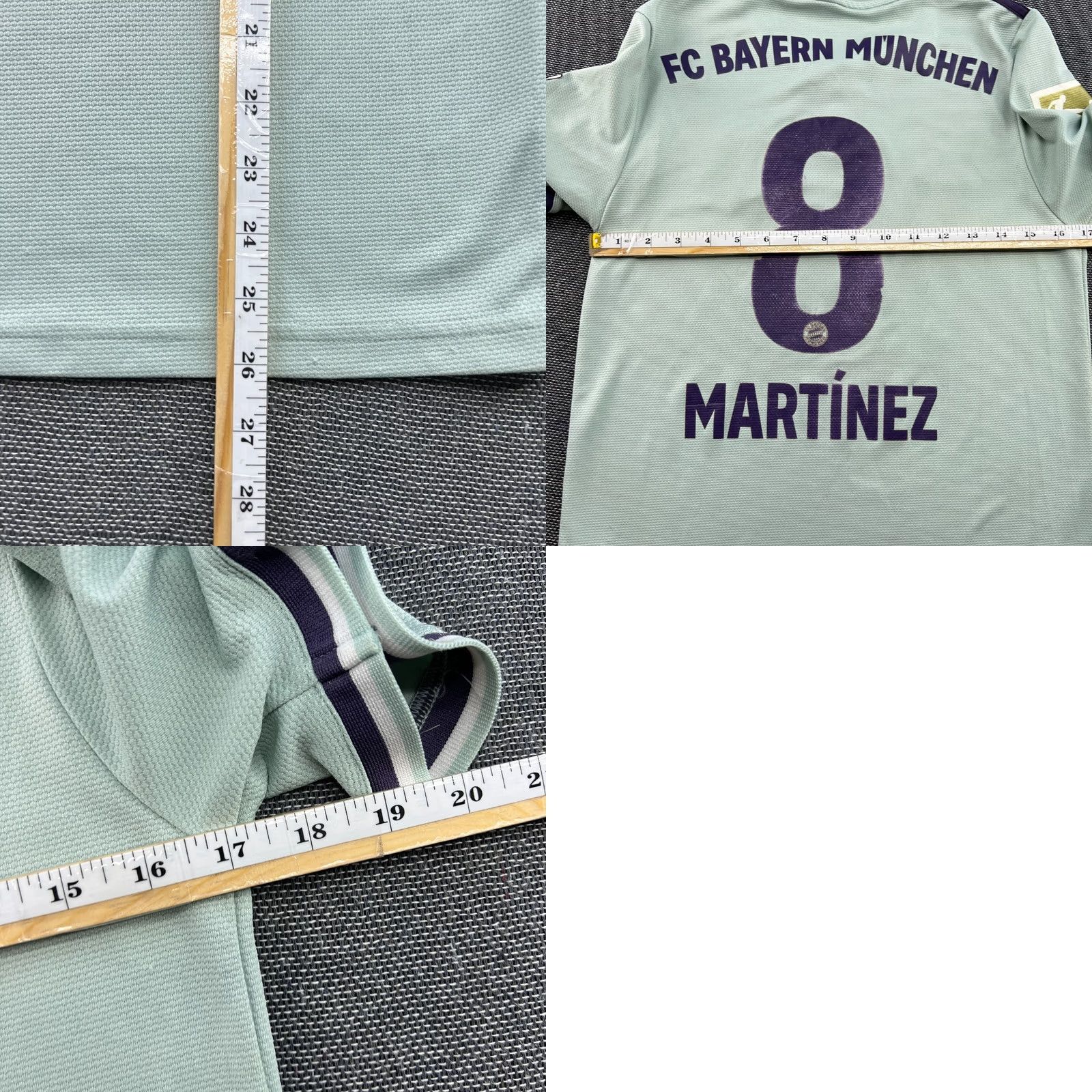 Adidas adidas Bayern Munich 2018 2019 Away Javi Martinez Football Jersey Small Shirt Men S Green Jersey, Moisture Wicking, Quick Dry, Regular Fit Size US S / EU 44-46 / 1 - 11 Thumbnail