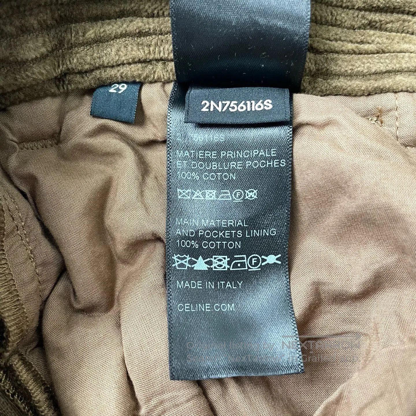 Celine CELINE High-Waisted Wide-Leg Corduroy Pants| Size US 29 - 6 Thumbnail