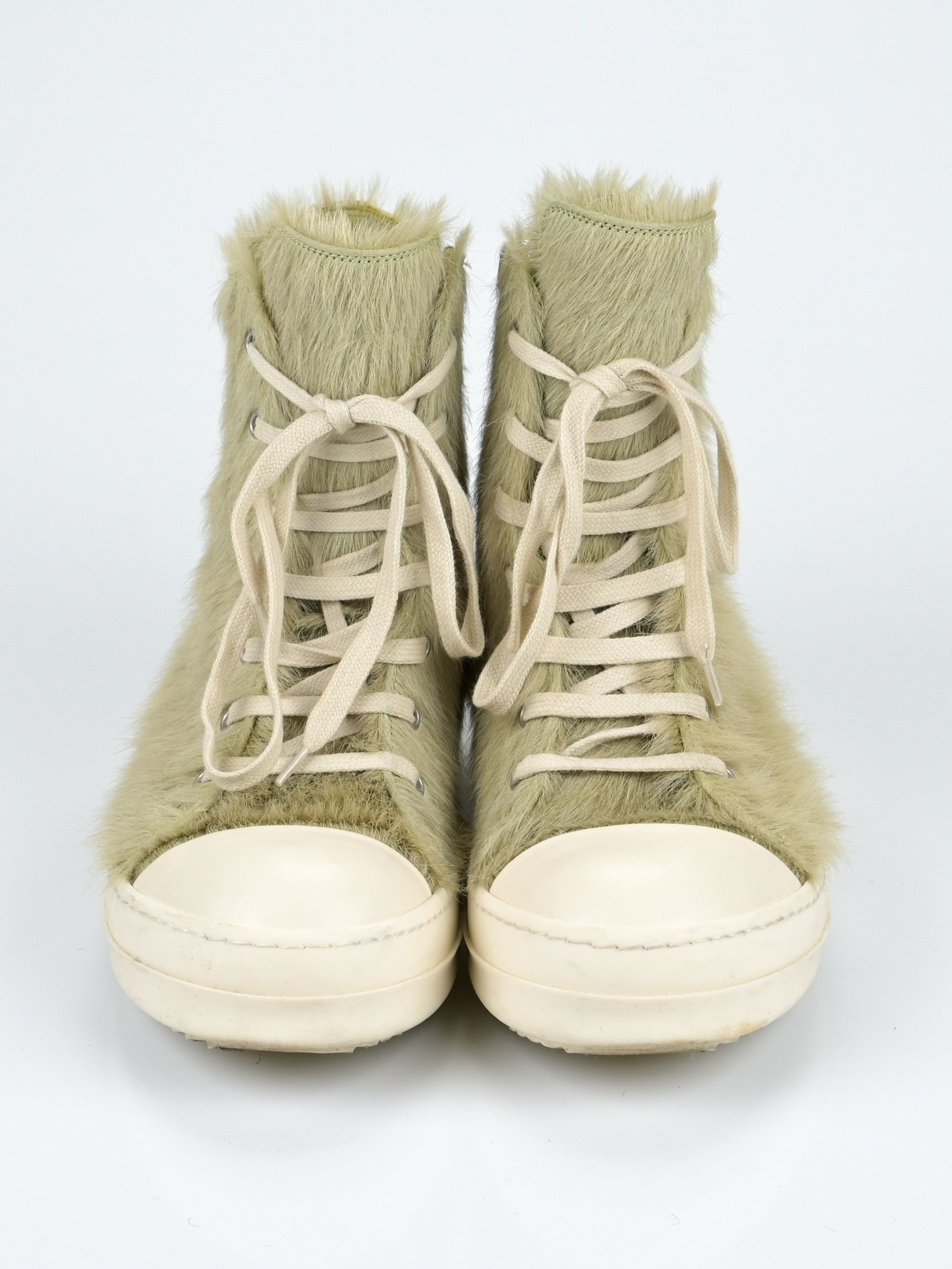 Rick Owens Acid Green Pony Hair Ramones Size US 9 / EU 42 - 2 Thumbnail
