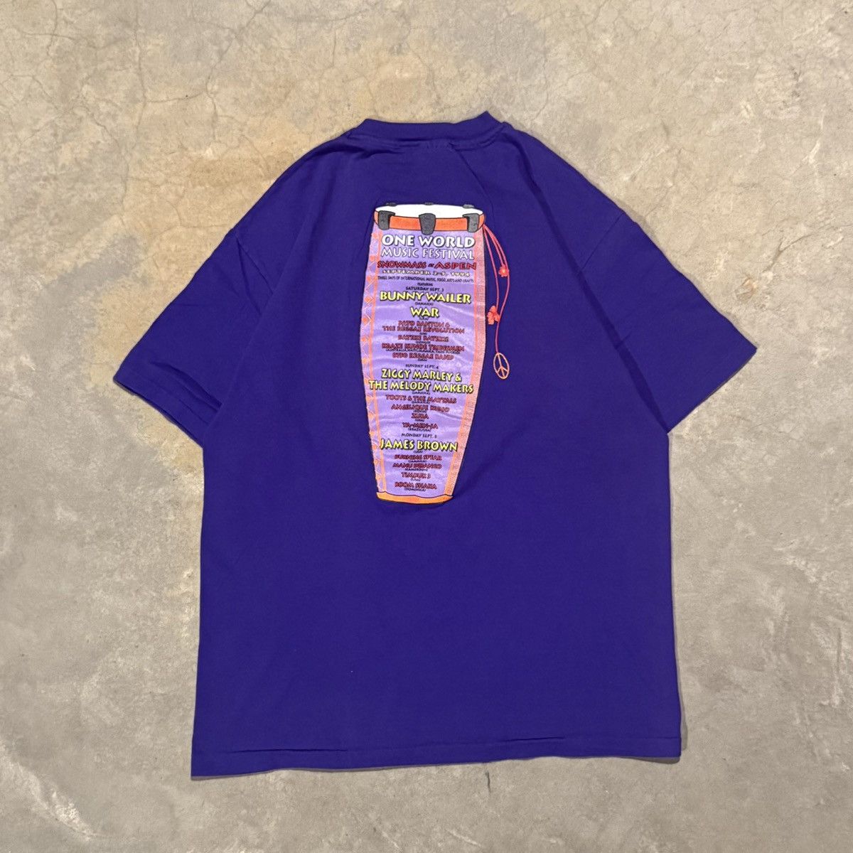 Vintage Vtg 1994 One World Music Festival Ziggy Marley Band Tour Tee Size US L / EU 52-54 / 3 - 1 Thumbnail