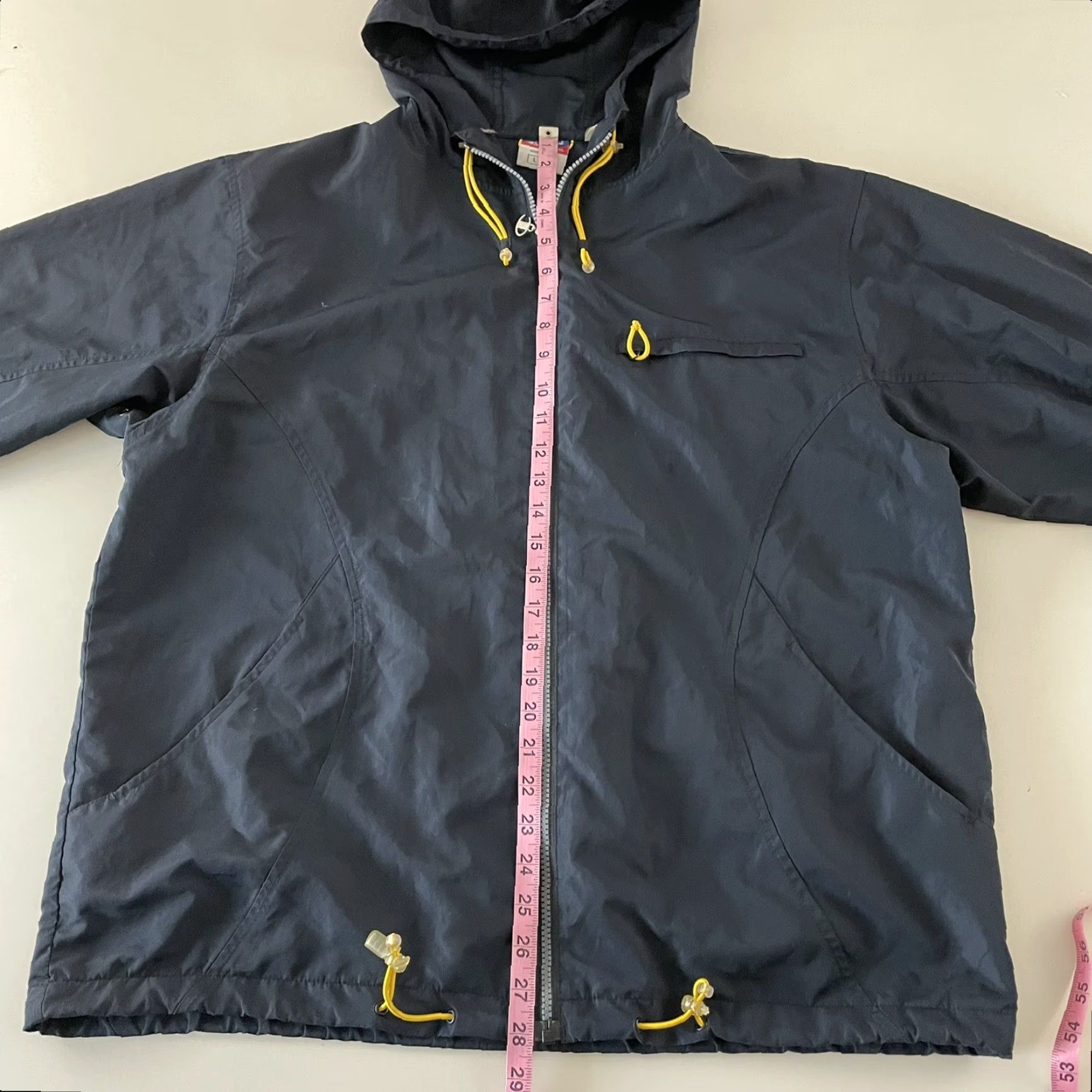 Champion Champion Windbreaker Jacket Mens L Blue Nylon Hooded Full Zip Zip Front Windbreaker Jacket Blue L Mens Size US L / EU 52-54 / 3 - 5 Thumbnail