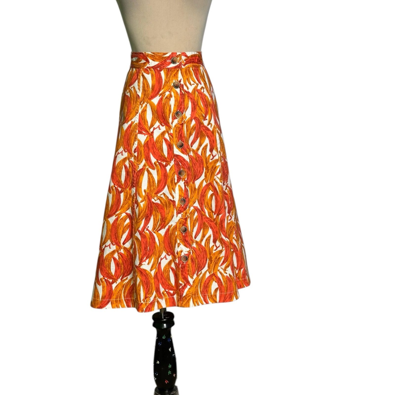 Anthropologie Anthropolgie Maeve Banana Grove Denim midi Skirt Size 12 Size 34" / US 12 / IT 48 - 6 Thumbnail