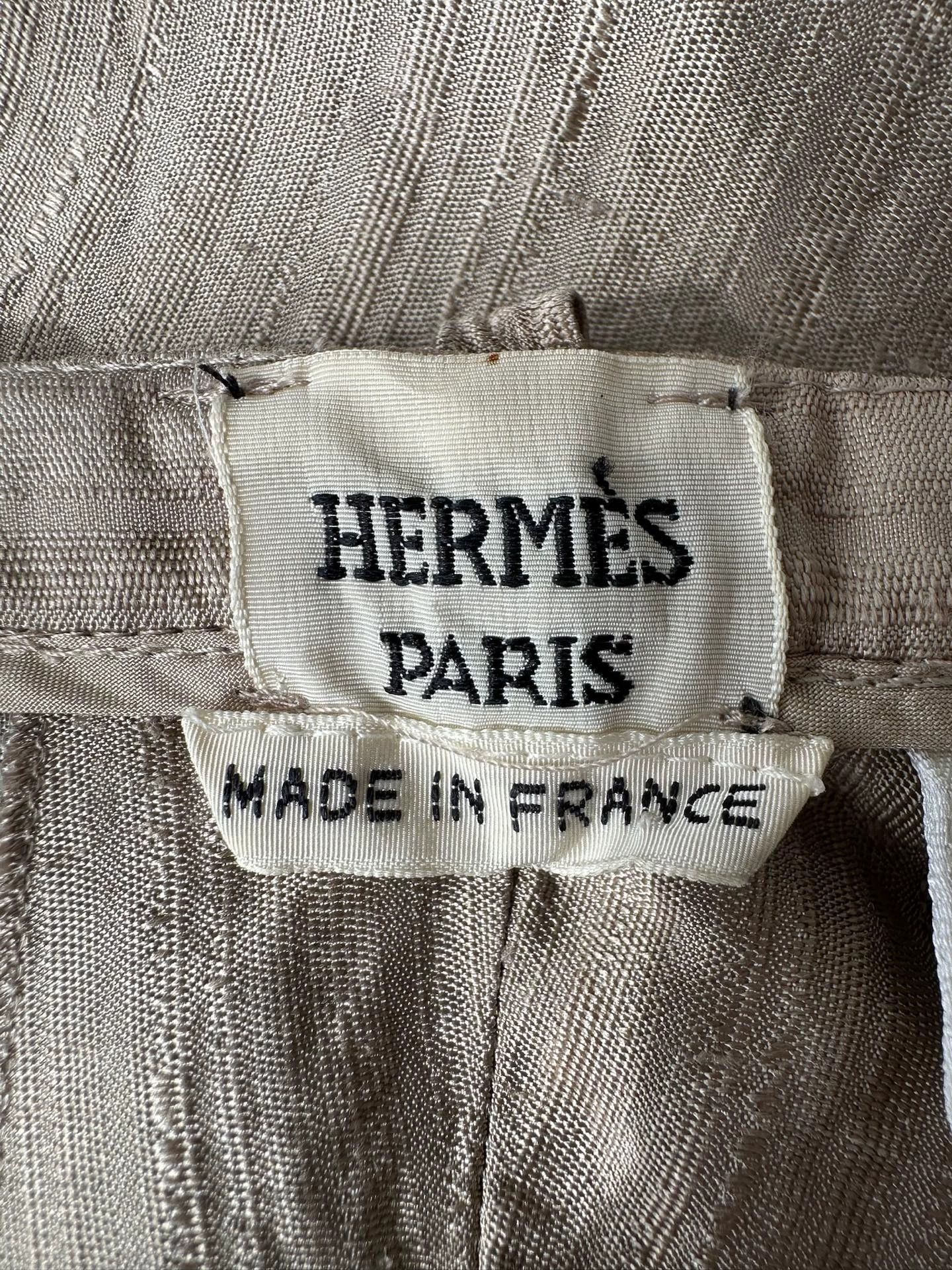 Hermes HERMES JPG silk drapey cropped slacks women's silver gray Size 30" / US 8 / IT 44 - 8 Thumbnail