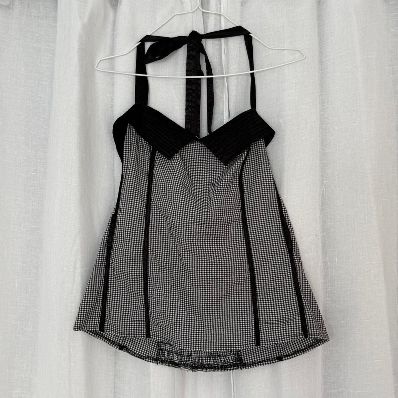Vintage 🖤 Vintage Charlotte Russe Gingham Halter Top Size ONE SIZE - 2 Thumbnail