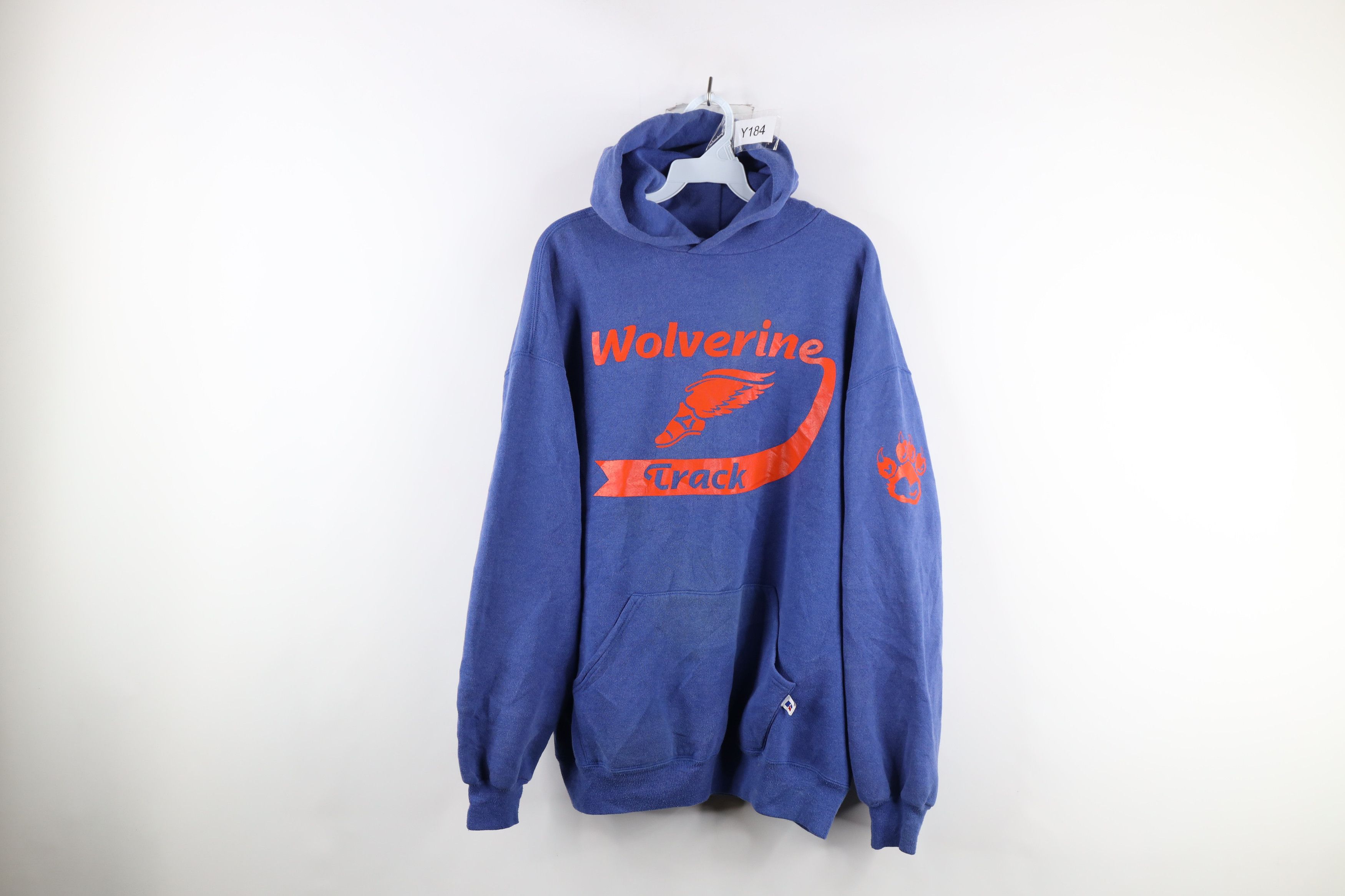 image of 90's Russell Athletic Track Hoodie Sweatshirt Usa in Blue, Men's (Size XL)