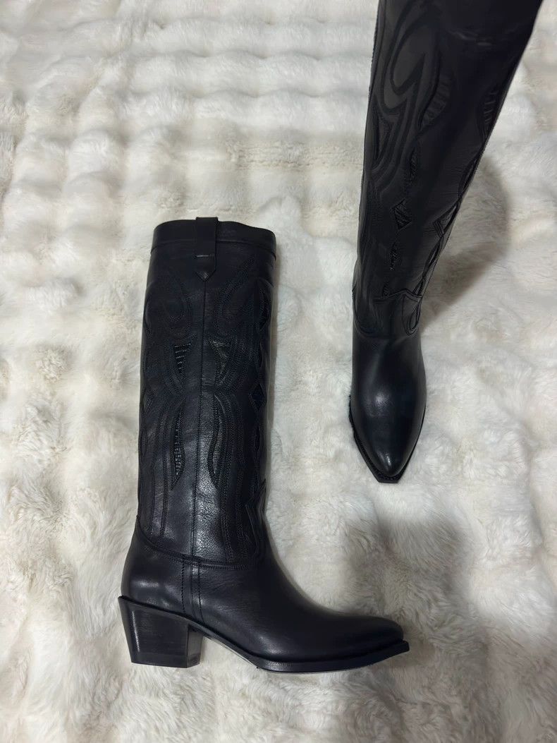Celine CELINE Split leather western boots Size US 8.5 / IT 38.5 - 1 Thumbnail