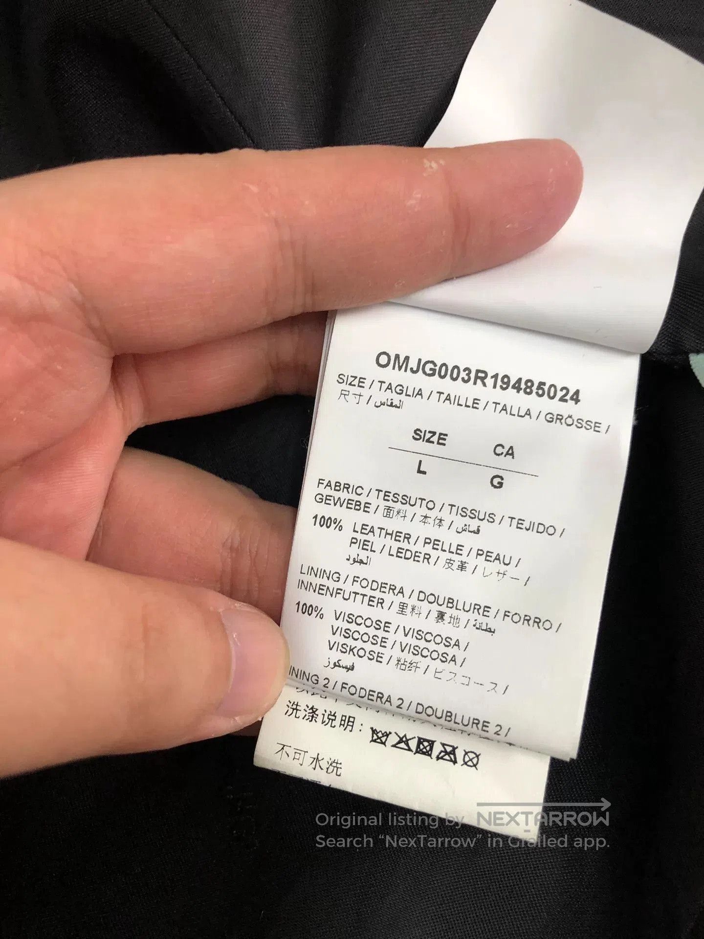 Off-White off white leather jacket with pink logo. Size US L / EU 52-54 / 3 - 4 Thumbnail
