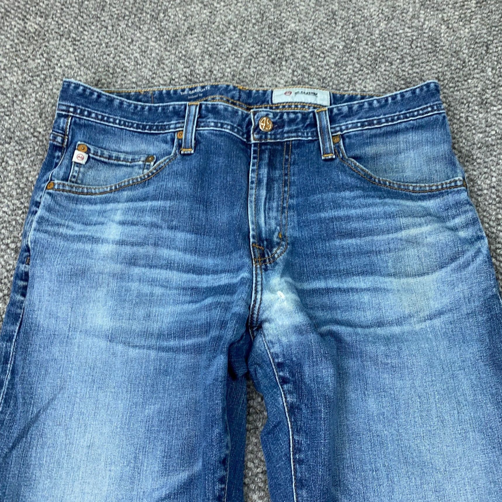 Denime AG Adriano Goldschmied The Graduate Jeans 34 Blue Denim Tailored Leg Mens Size US 34 / EU 50 - 3 Thumbnail