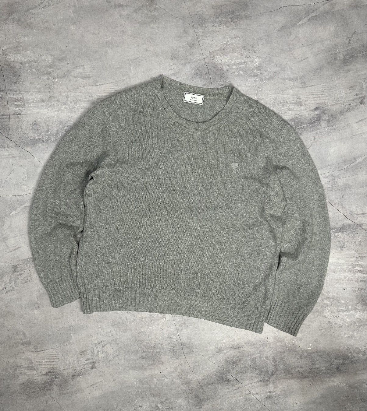 AMI AMI Grey Sweater Merino Cashmere Knit Size US L / EU 52-54 / 3 - 1 Thumbnail