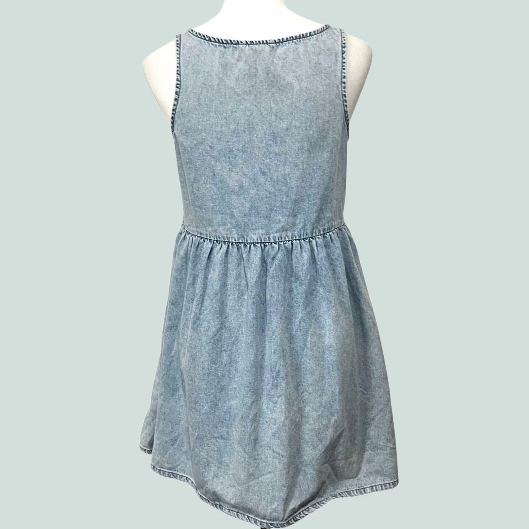 American Eagle Outfitters American Eagle Denim Sleeveless Dress Light Blue Mini Pockets Sz Small Petites Size S / US 4 / IT 40 - 1 Thumbnail