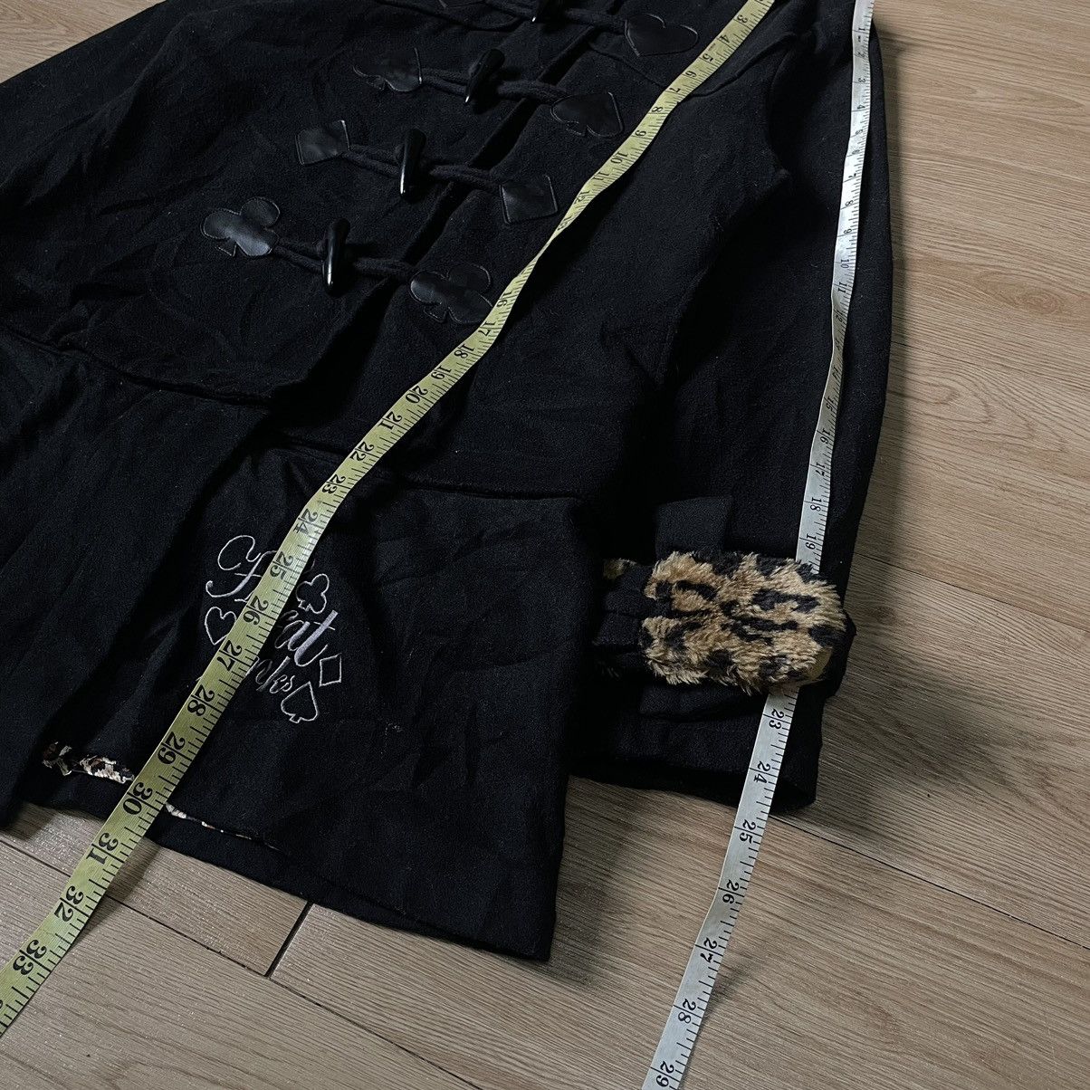 14th Addiction 🇯🇵 Hell Cat Punks Goa Asymmetrical Wool Jacket Leopard Fur Size S / US 4 / IT 40 - 8 Thumbnail