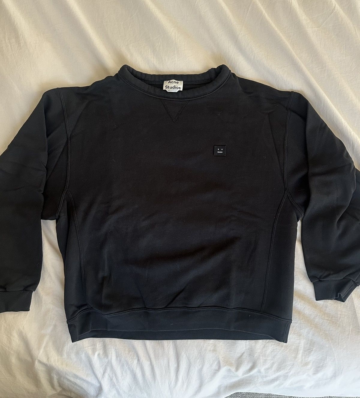 ★Acne Studios★ Crewneck Face Logo Sweatshirt Black CI01739 Acne Studios Acne Studios Crewneck Sweatshirt Face Logo