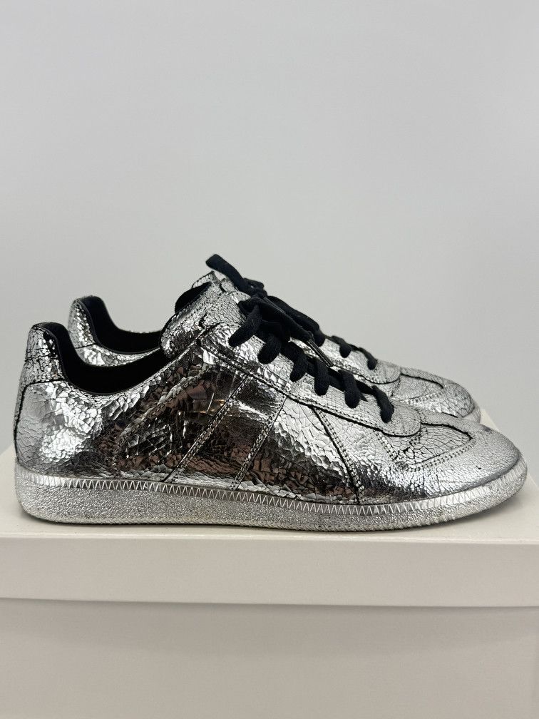 Maison Margiela GAT Low Silver Cracked Size US 9 / EU 42 - 1 Thumbnail