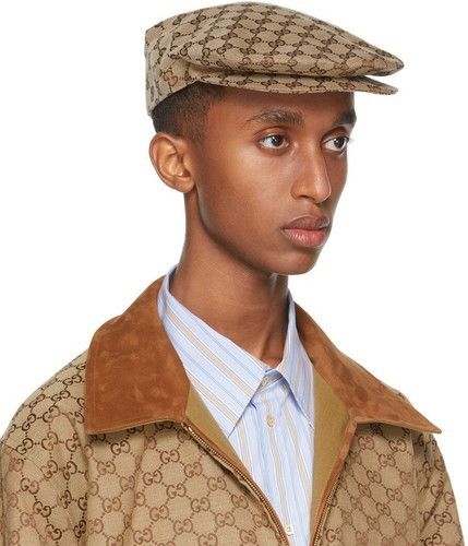 Gucci *NEW* GUCCI GG Monogram Flat Cap Hat Logo Demna Runway Size ONE SIZE - 2 Thumbnail