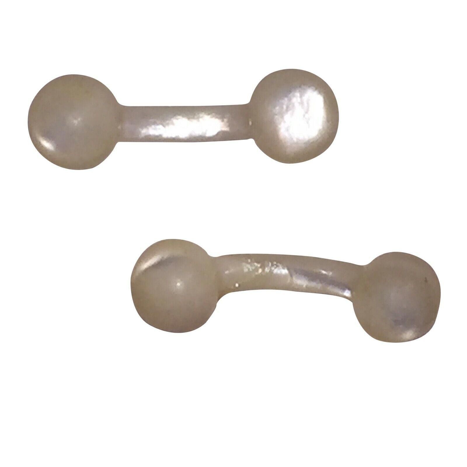 Designer Victorian Hand Carved Mother of Pearl Shell Cufflinks Size ONE SIZE - 2 Thumbnail