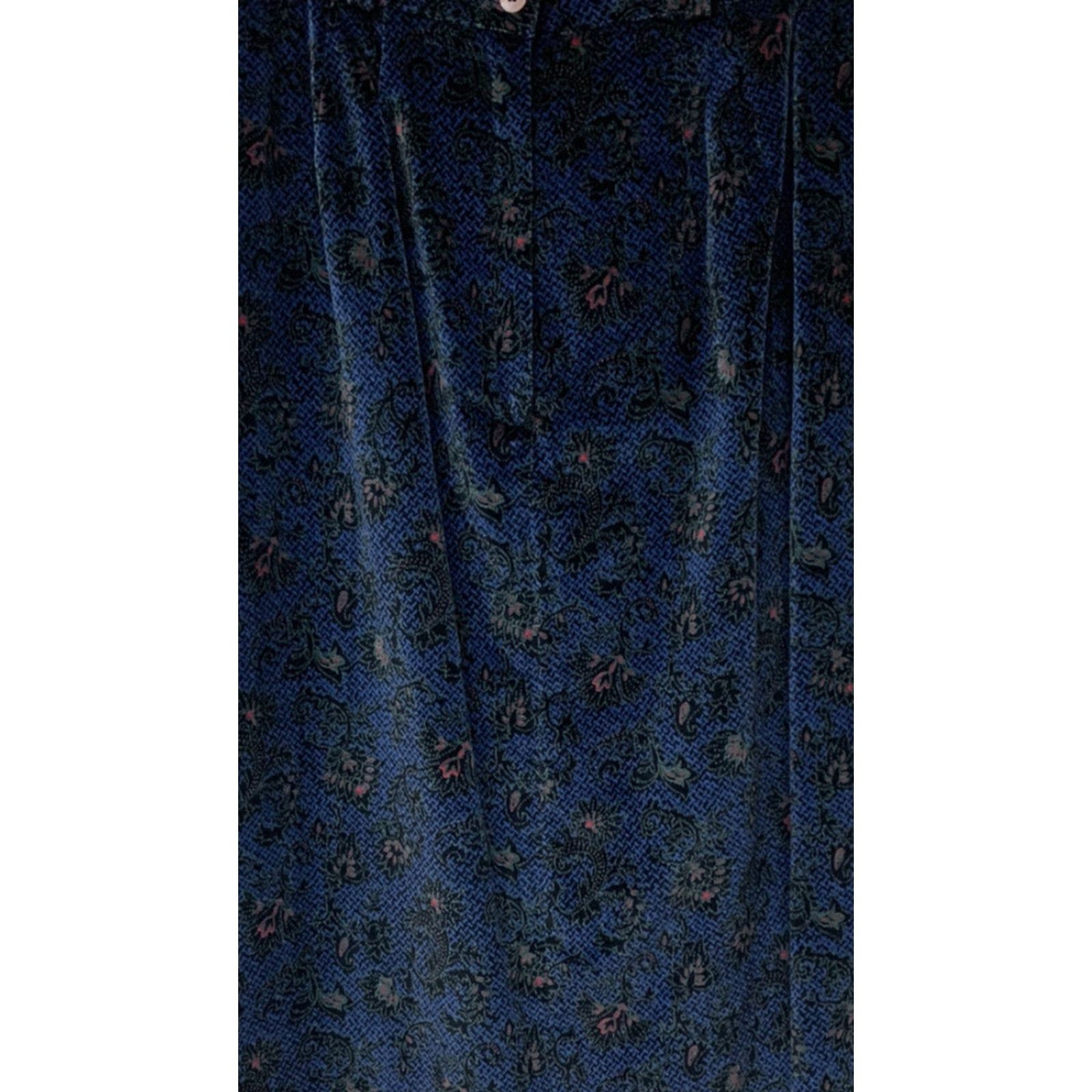 Velvet VINTAGE Breeches Pencil Skirt Long Modest Crushed Velvet Women's 27" Made USA Blue 27 in. 1980s Casual/Work Womens Size 27" / US 4 / IT 40 - 4 Thumbnail