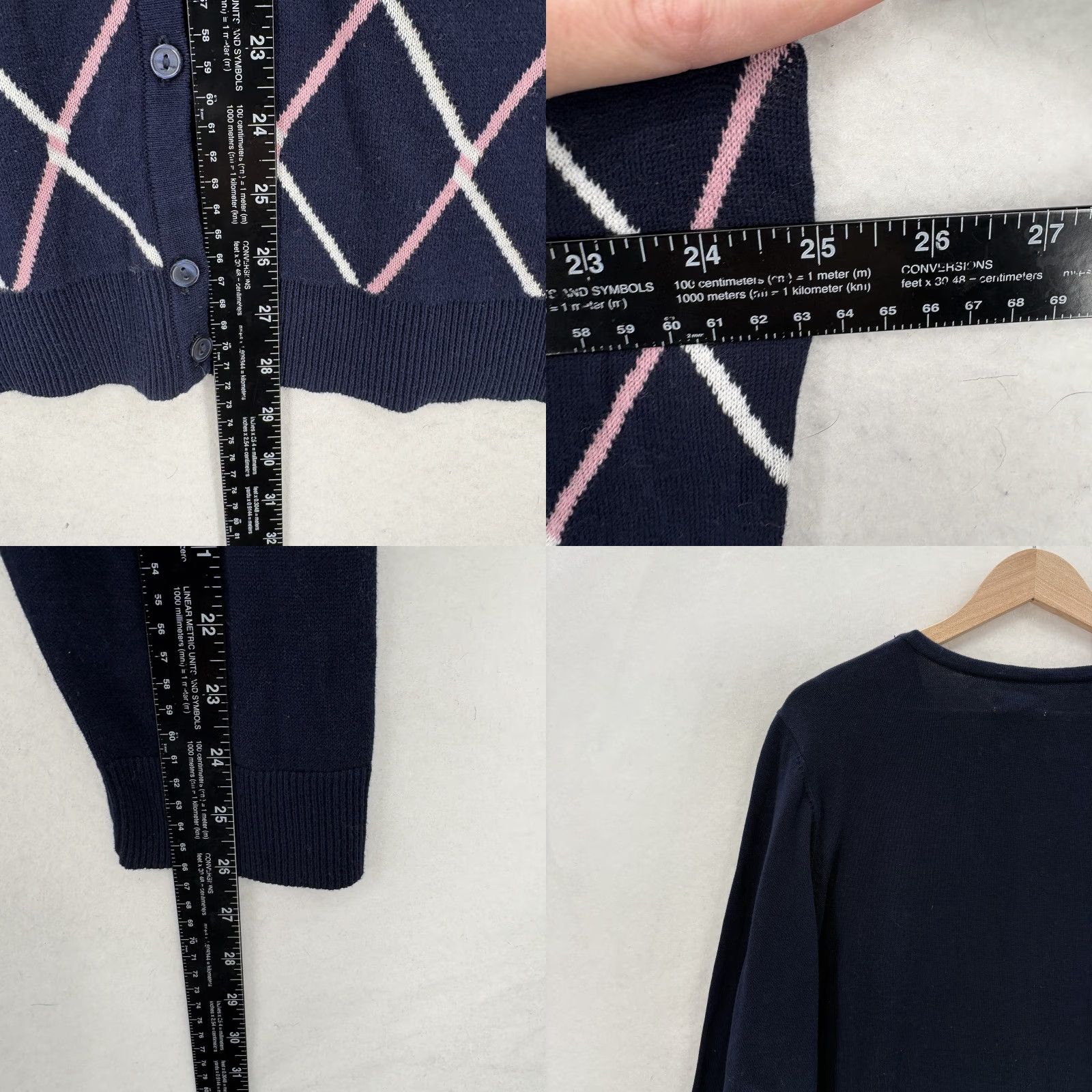 Croft & Barrow Croft & Barrow Cardigan Sweater Womens 2X Plus Blue Argyle Crew Neck Cotton NWT Size XXL / US 16-18 / IT 52-54 - 8 Thumbnail