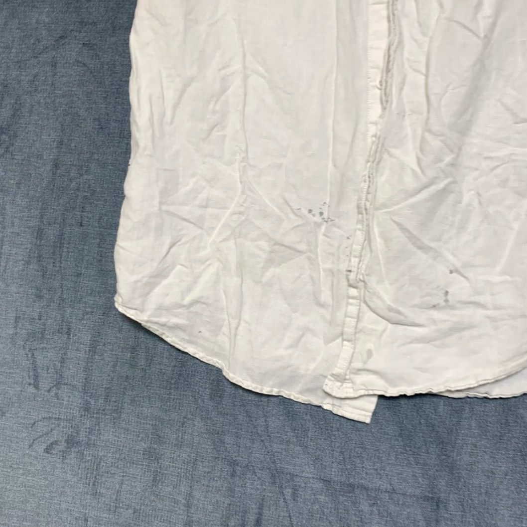 Old Navy Old Navy Button-Up Twill Shirt Mens Large Tall White Regular Fit Short Sleeve Size US L / EU 52-54 / 3 - 3 Thumbnail