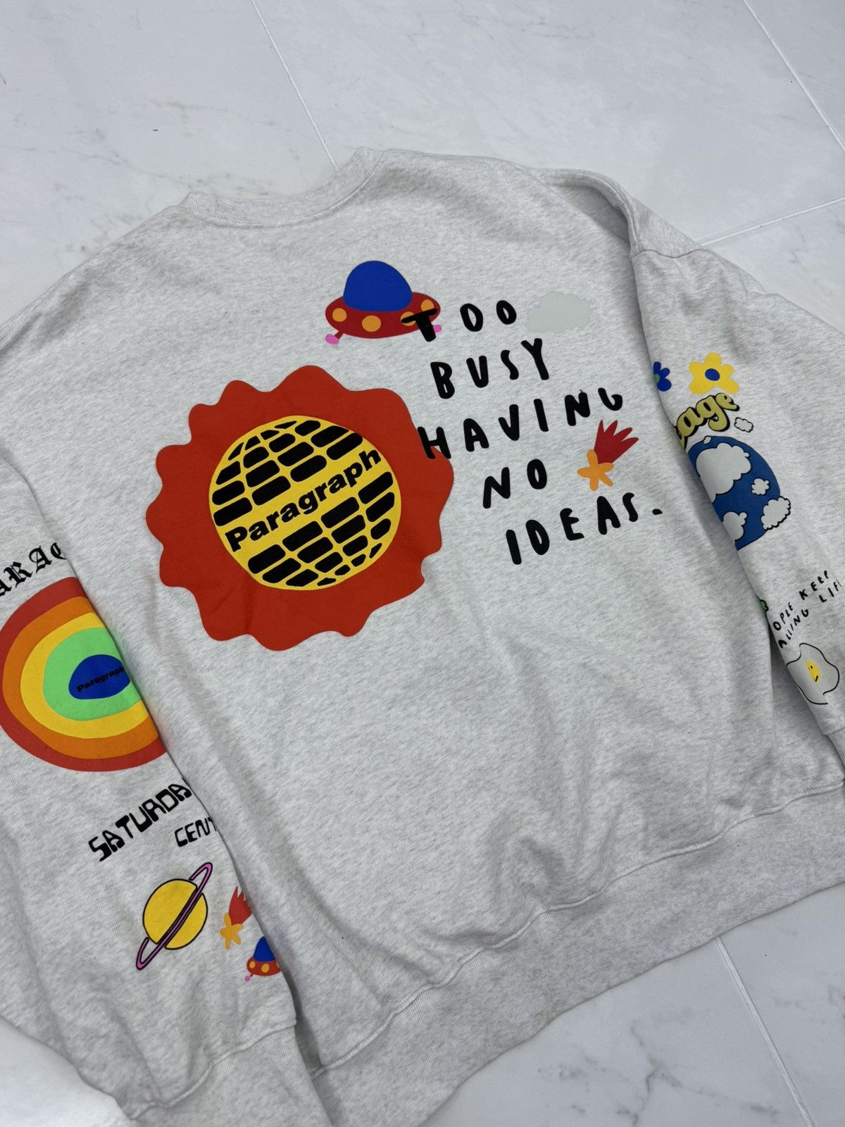 Japanese Brand PARAGRAPH Multi Graphic Logo Murakami Baggy Fit Sweatshirt Size US L / EU 52-54 / 3 - 13 Thumbnail