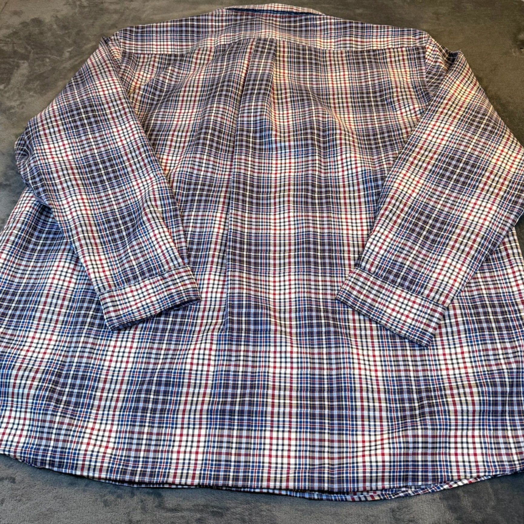 Roundtree & Yorke VINTAGE Roundtree & Yorke Travel Smart Plaid Button Down Shirt Navy Red Mens 4XT NWT Size US XXL / EU 58 / 5 - 5 Thumbnail