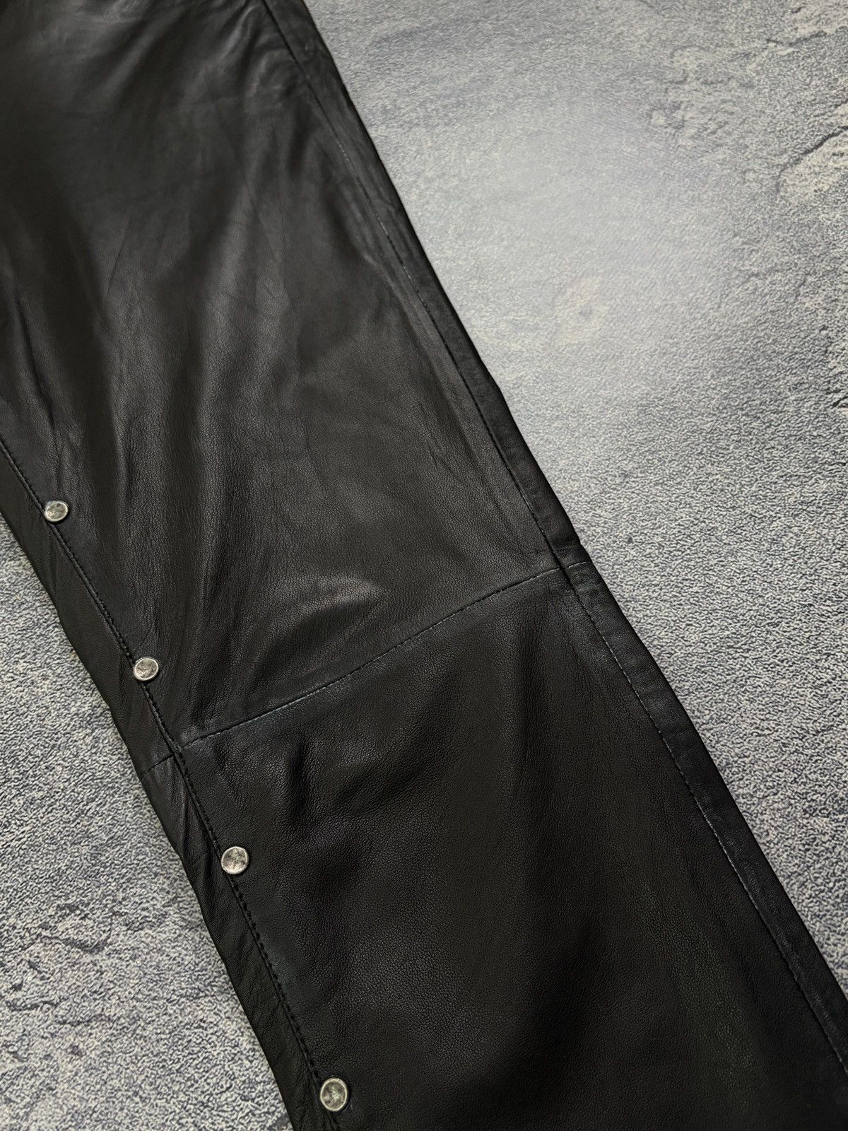 Diesel Black Gold Diesel Black Gold Lambskin Leather Pants Snap Detail 27 Size 27" / US 4 / IT 40 - 8 Thumbnail