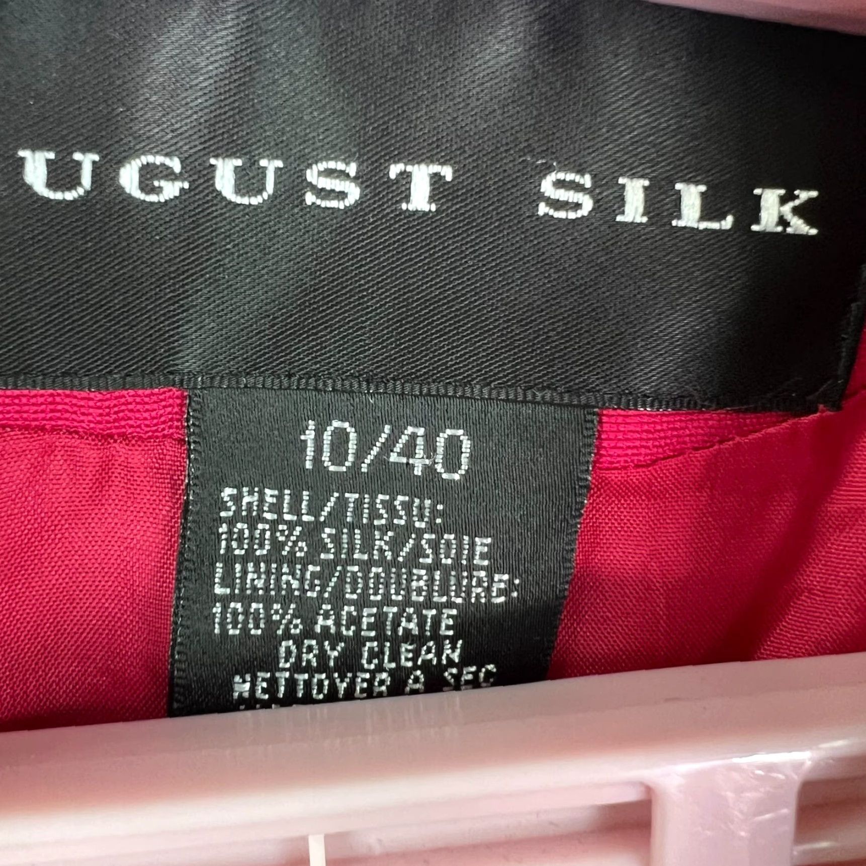 Vintage VINTAGE August Silk Blazer Jacket Womens Size 10 Red 90s Single-Breasted 100% Silk Notch Lapel Size L / US 10 / IT 46 - 3 Thumbnail