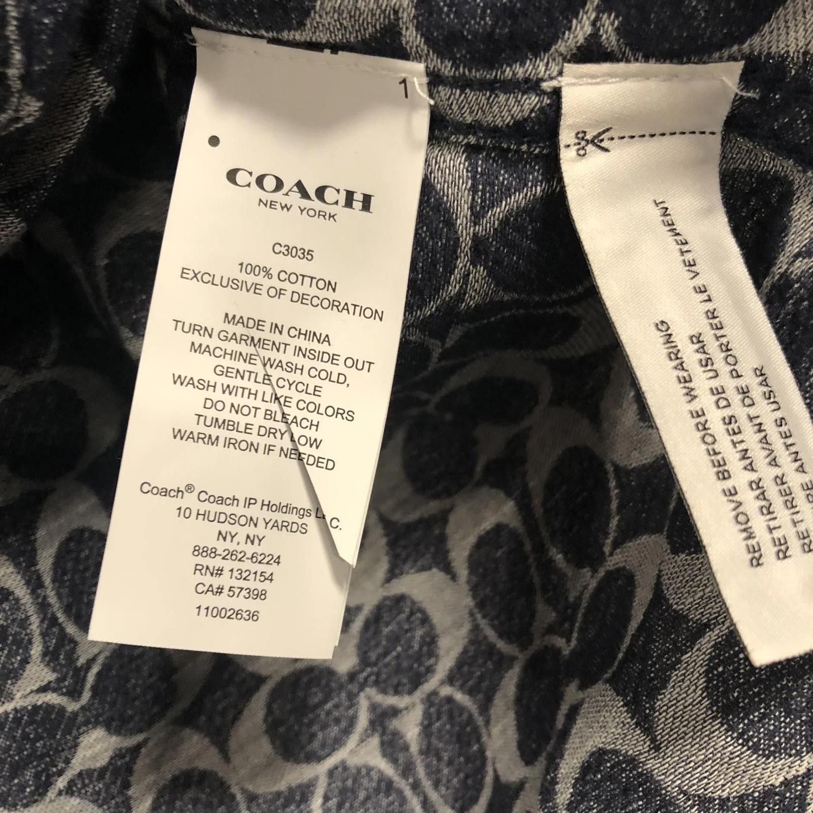 Coach Coach Mens Signature Logo Chambray C3035 Shirt Blue XS NWT Size US XS / EU 42 / 0 - 3 Thumbnail