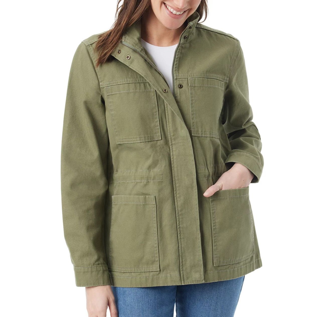Gloria Vanderbilt Gloria Vanderbilt Women's Anorak Utility Jacket, Size L Size L / US 10 / IT 46 - 1 Thumbnail