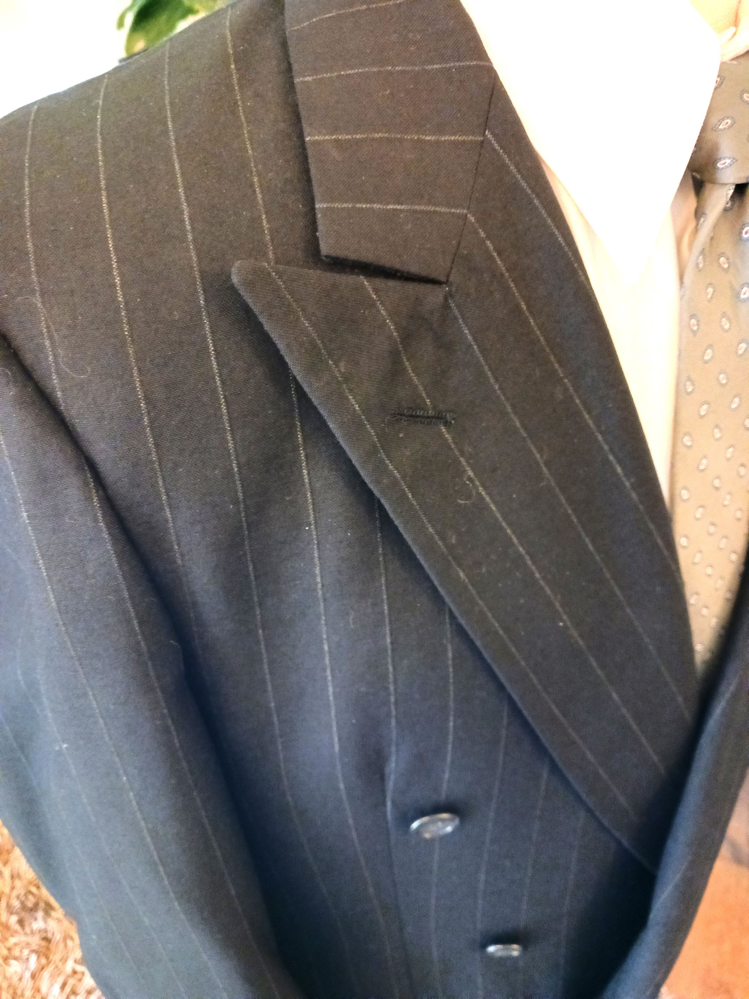 Burberry Vintage 90's Double Breasted Pinstriped Blazer Size 40S - 2 Thumbnail