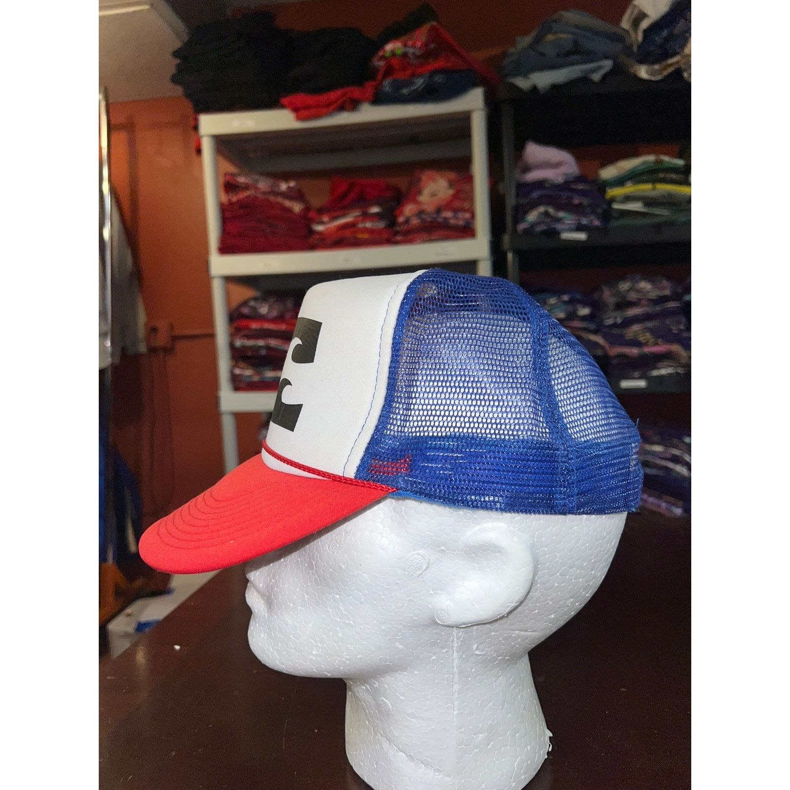 Otto Vintage Wave Hat Waves Surfing Surf White Blue Snapback Cap Size ONE SIZE - 3 Thumbnail