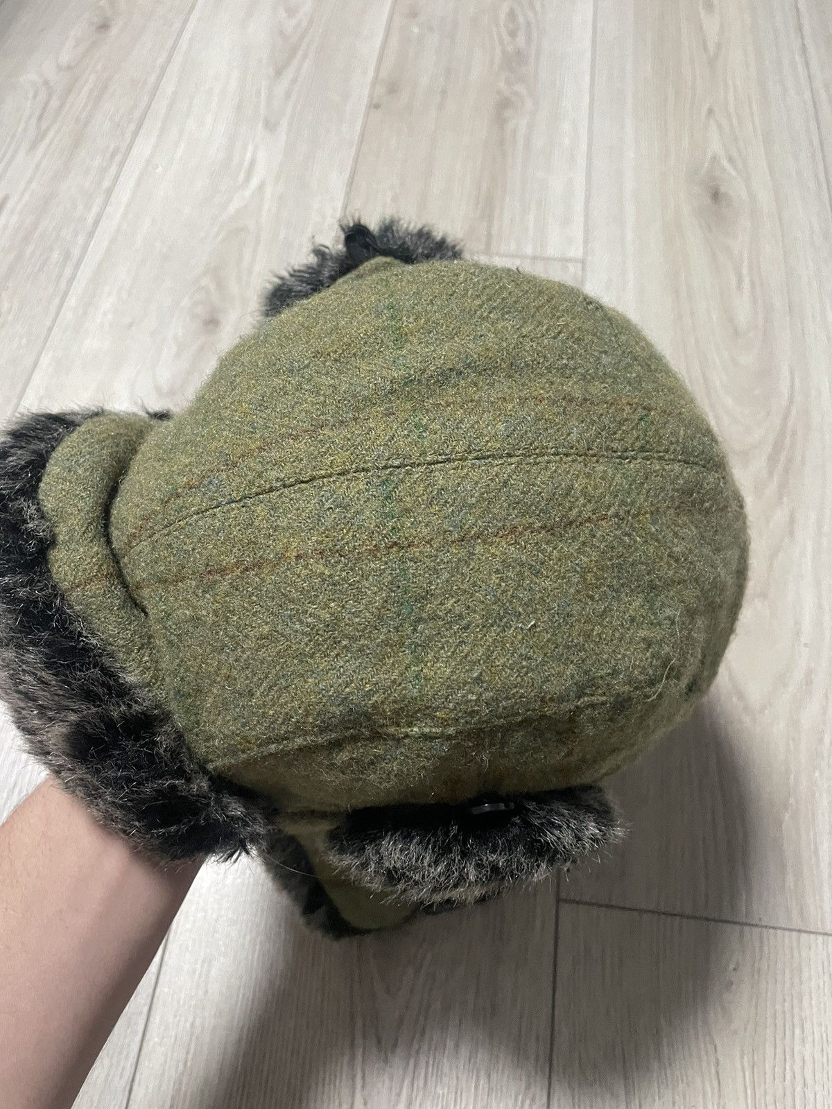 Japanese Brand Y2K Faux Fur Ushanka Tweed Vintage Fuzzy Warm Trapper Hat Size ONE SIZE - 6 Thumbnail