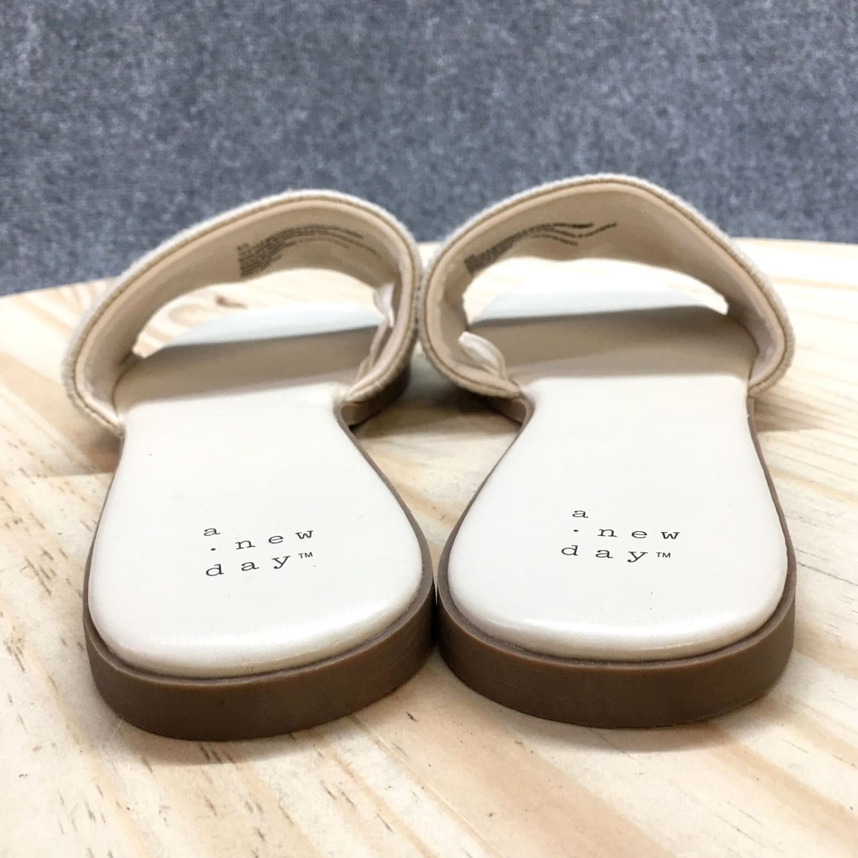 Vintage A New Day Sandals Womens 9.5 M Slip On Slides Beige Open Toe Casual St Tropez Size US 10 / IT 40 - 7 Thumbnail