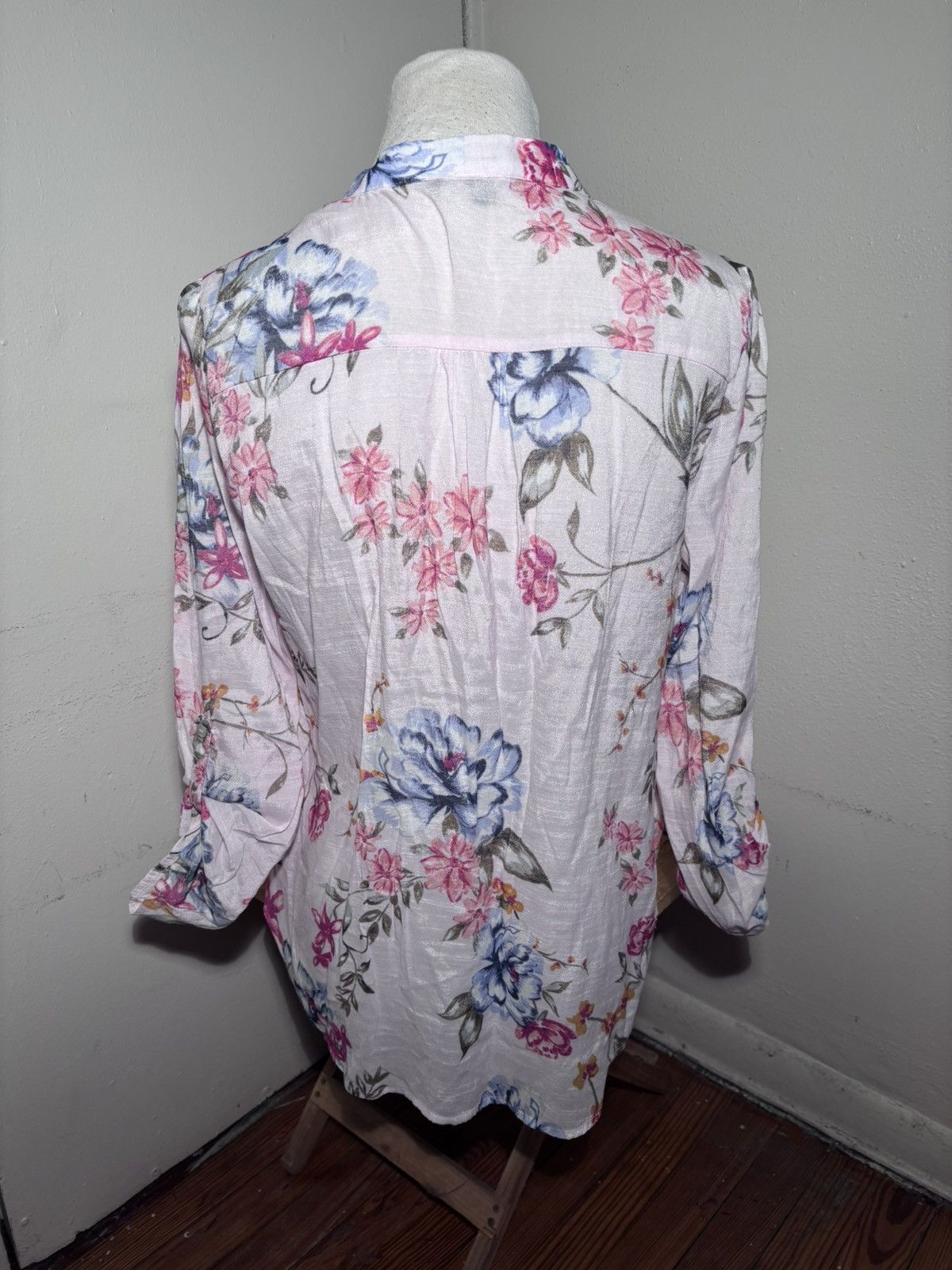 Other Zac & Rachel Linen Floral Blouse Size L / US 10 / IT 46 - 5 Thumbnail