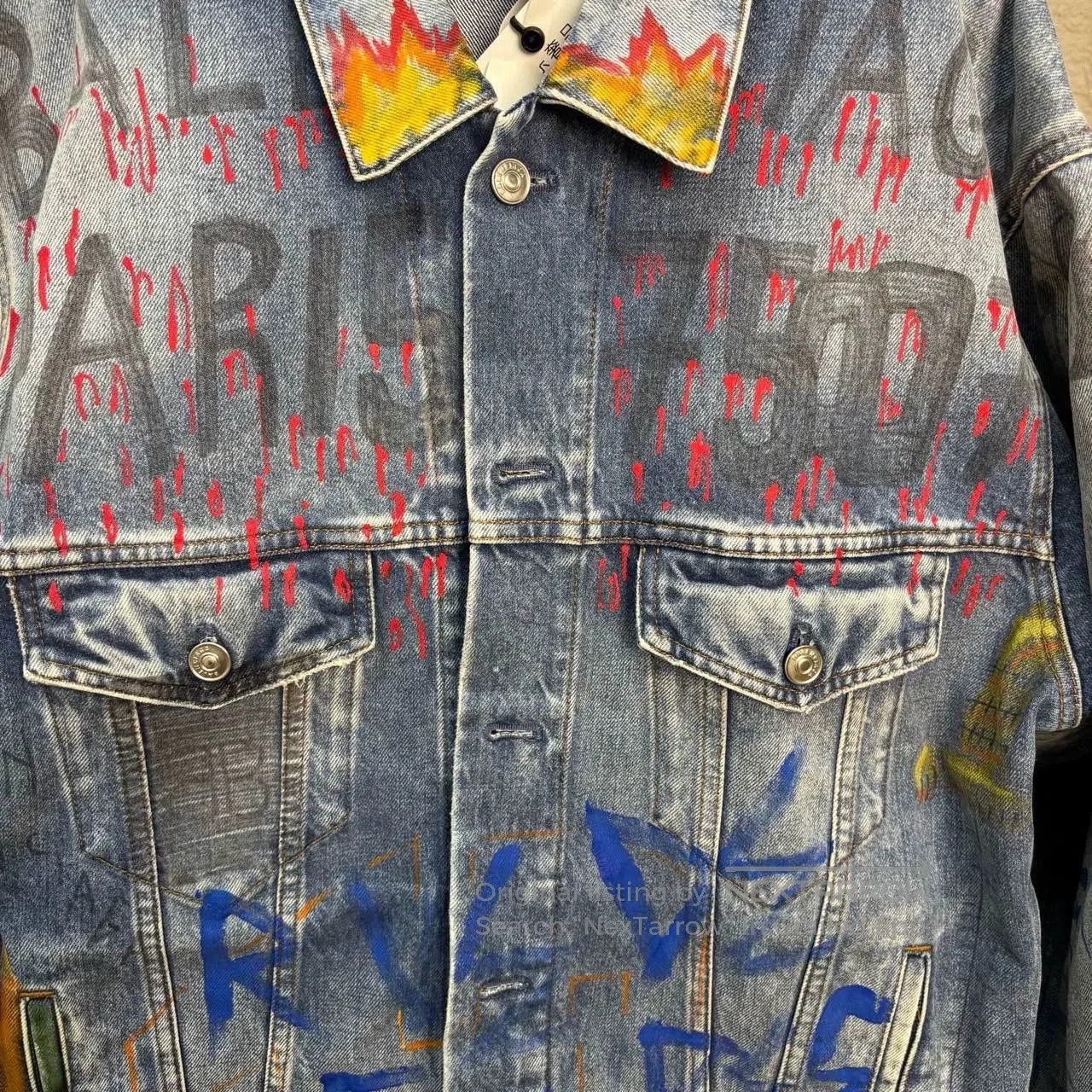 Balenciaga balenciaga graffiti print denim jacket. Size US XS / EU 42 / 0 - 3 Thumbnail