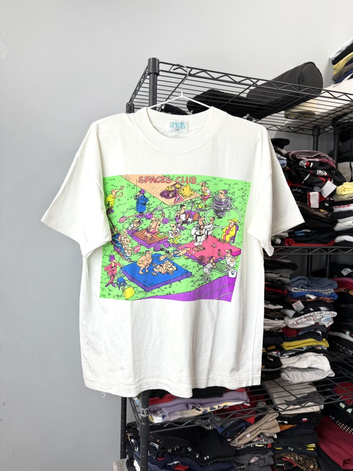 Vintage 80-90’s Vintage Boxy Art Gym Wrestling Gum T Shirt Size US M / EU 48-50 / 2 - 1 Thumbnail