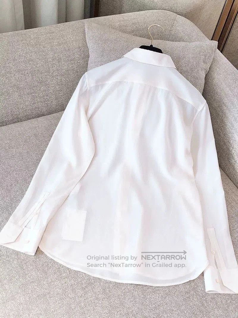 Saint Laurent Paris Saint Laurent White Silk Paris Collar Shirt. Size S / US 4 / IT 40 - 2 Thumbnail