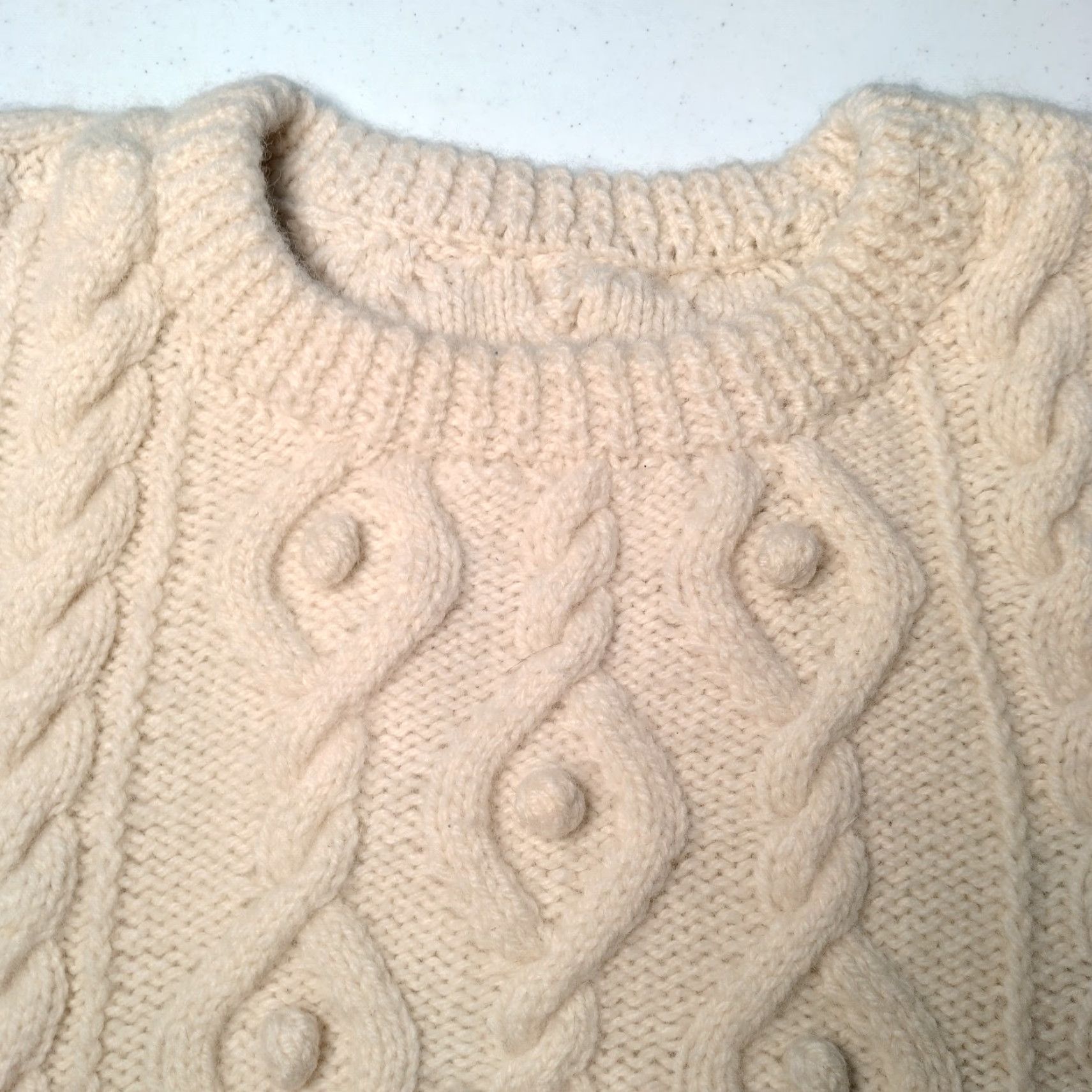 Vintage VINTAGE Handknit Fisherman Sweater XL Ivory Cable Knit Pullover Men Size US XL / EU 56 / 4 - 6 Thumbnail