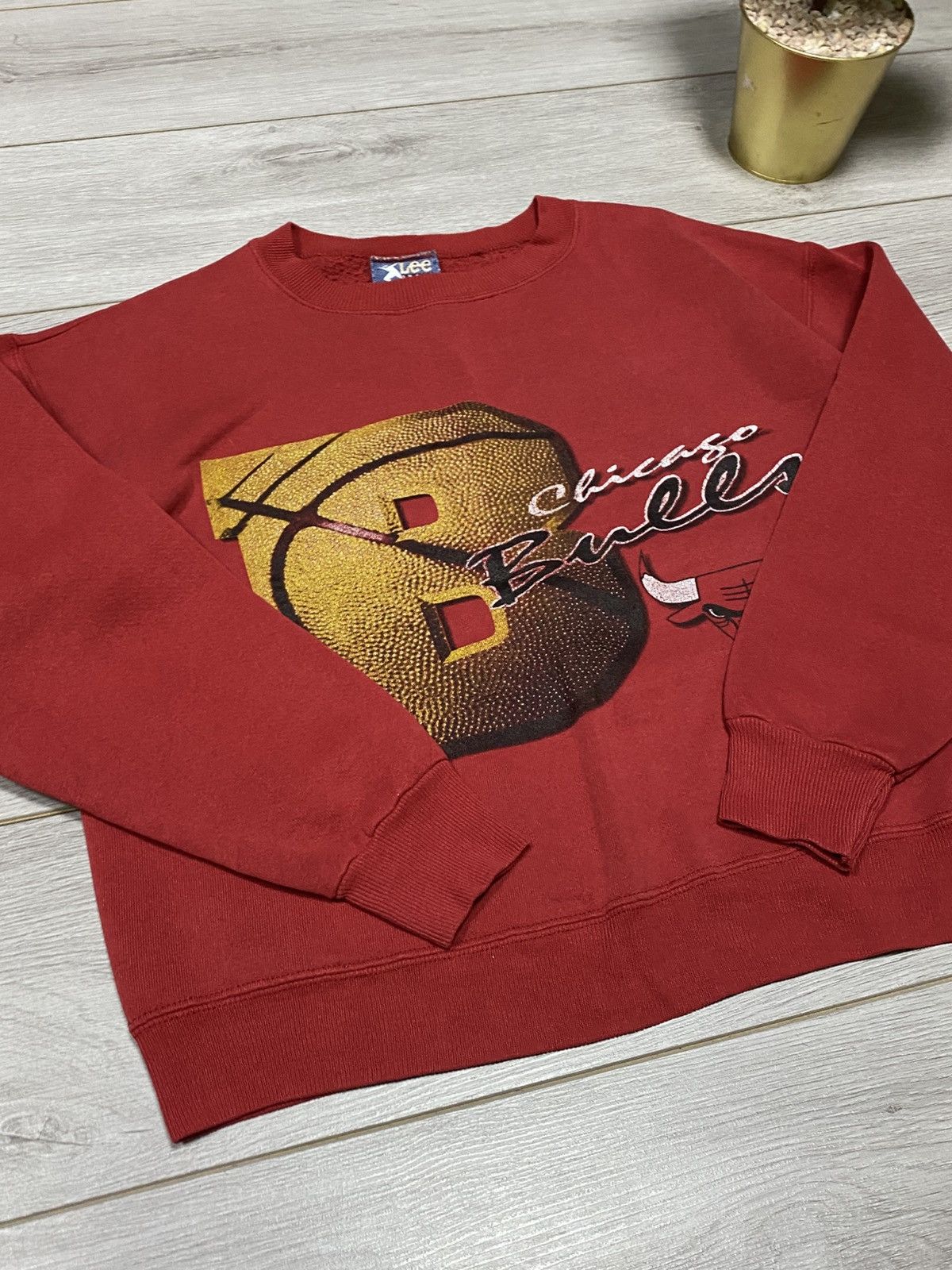 NBA 1990s Lee NBA Chicago Bulls Sweatshirt Red big logo Size US M / EU 48-50 / 2 - 7 Thumbnail