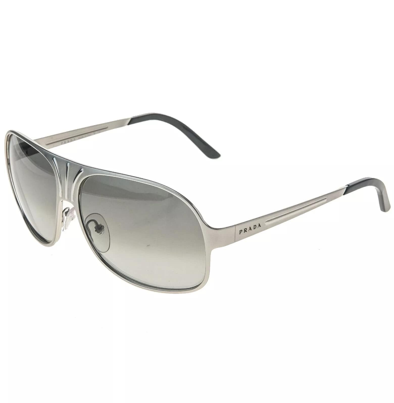 Prada PRADA 53L TECHNIQUE Silver Brushed Aviator Sunglass PR53LS Size ONE SIZE - 7 Thumbnail