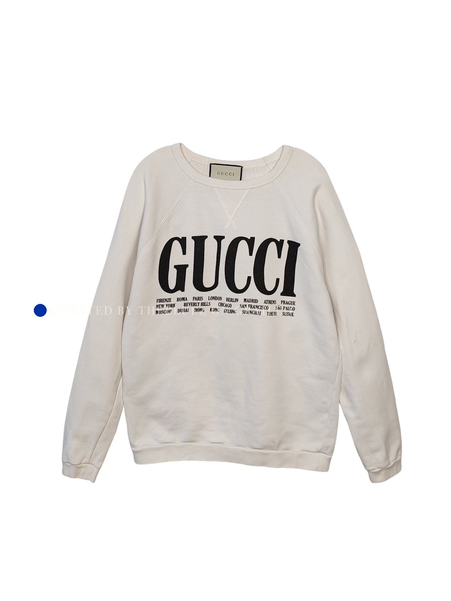 Gucci White Crewneck Sweatshirt with City Print (XS) Size US XS / EU 42 / 0 - 1 Thumbnail