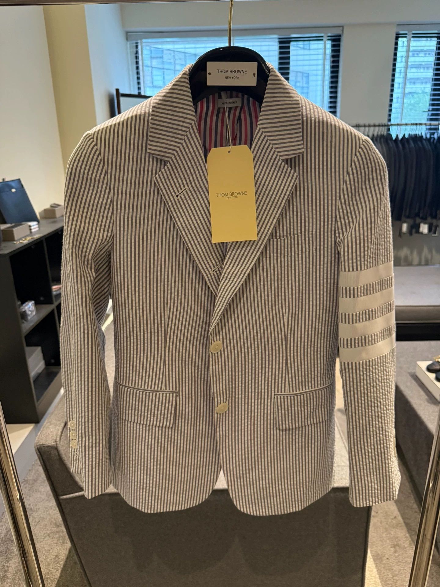 Thom Browne Thom Browne Seersucker Four-Bar Blazer Rare New Size S / US 4 / IT 40 - 1 Thumbnail
