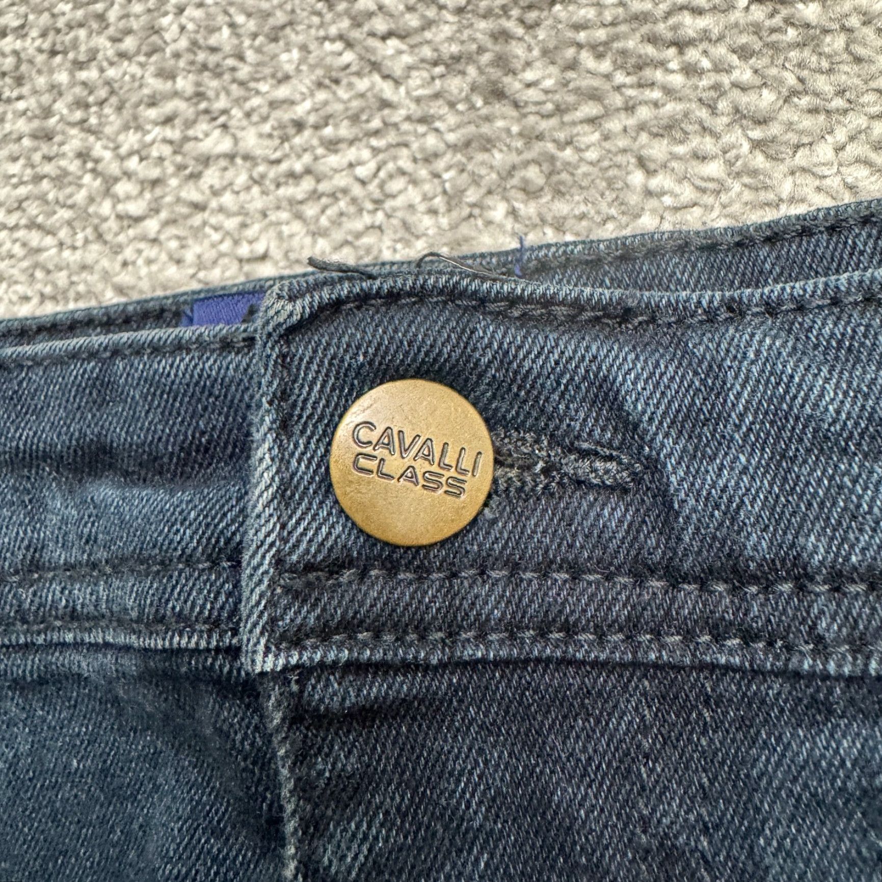 Cavalli Class Cavalli Class Jeans - Men - 40 - Distressed Straight Leg Denim - Blue Dark Wash - 5-Pocket - Regular Fit Size US 40 / EU 56 - 3 Thumbnail