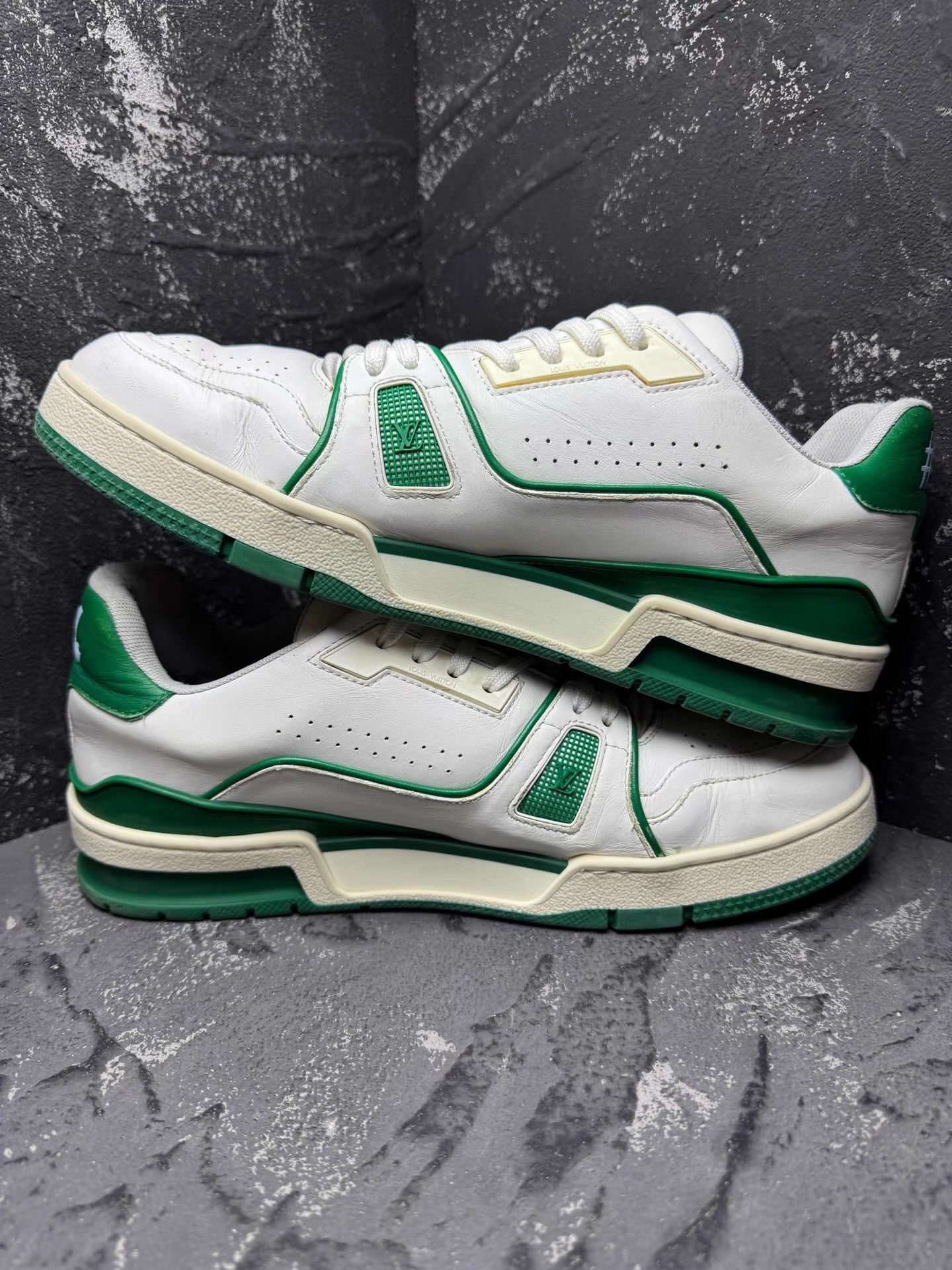 Louis Vuitton LV Trainer White & Green First Release Q10 Size US 8.5 / EU 41-42 - 5 Thumbnail